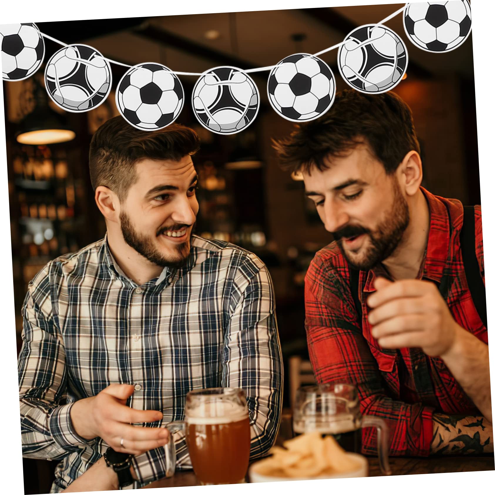 KONTONTY 5-Piece Soccer Party Banner Set - Lightweight Paper Bunting Decorations for Soccer Birthday, Game Day & Sports Themed Parties - Perfect for Indoor/Outdoor Celebrations & Team Events