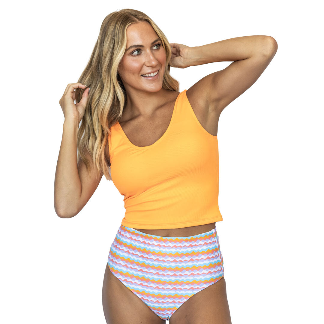 Women's Flattering V-Neck Tankini Top - Swimwear for Beach, Pool & Summer Vacations