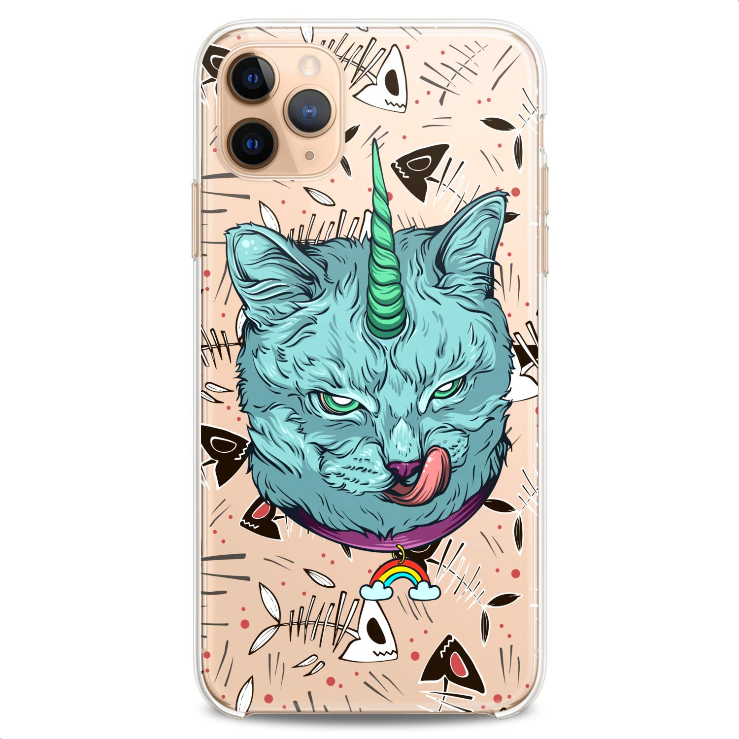 Premium Flexible TPU Phone Case for iPhone 16/15/14/13/12/11 Pro Max/Plus/Mini/Xs/Xr/X/8/7/6/5/SE - Slim Clear Silicone Cover with Cute Unicat Design for Women & Teens (Green) | Perfect for Everyday Protection & Stylish Outfits