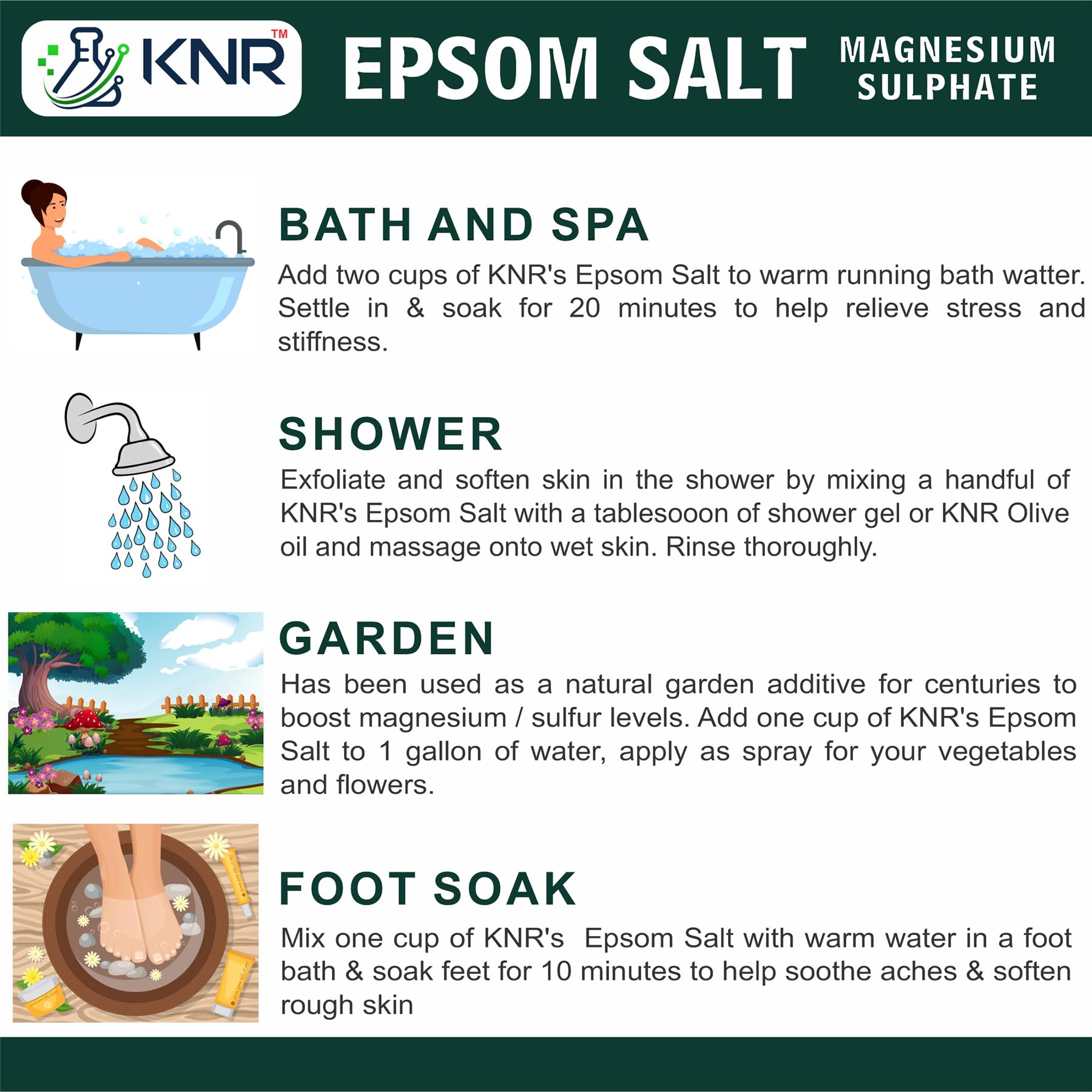 KNR Lavender Epsom Bath Salt for Relaxation & Muscle Relief - 400g | Soothe Aches, Stress & Improve Sleep | Perfect for Spa Nights & Post-Workout Recovery