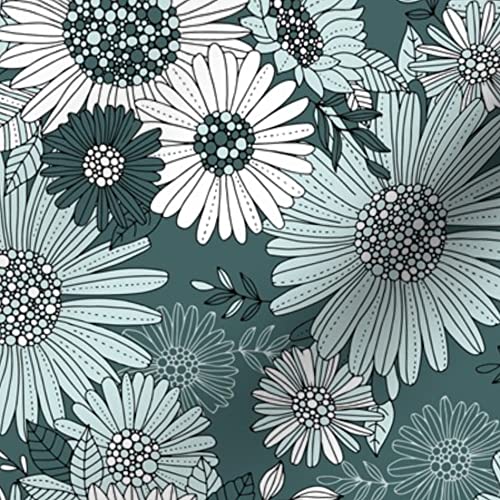 Daisy Flowers Spring Garden Printed Minky Fabric Fat Quarter - Soft Plush for Sewing Baby Blankets, Quilt Backing & Home Decor | Perfect for DIY Nursery Projects & Cozy Throw Blankets