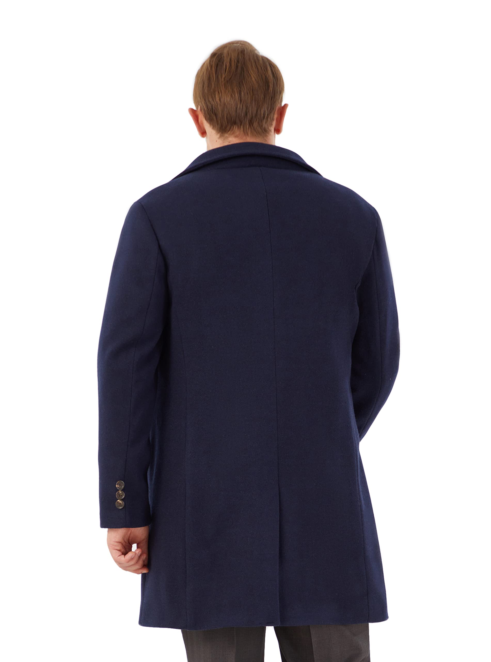 WULFUL Men's Slim Fit Wool Trench Coat - Warm Winter Overcoat for Business, Office & Formal Occasions