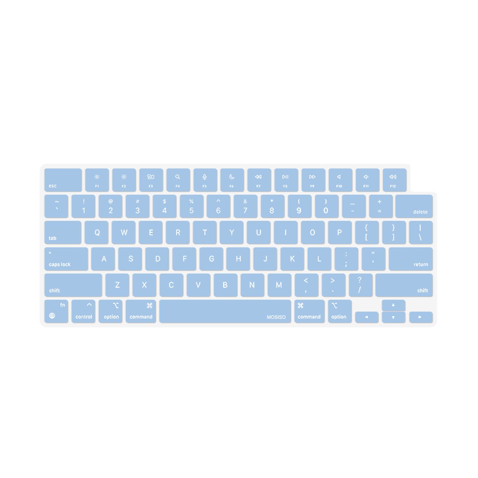 MOSISO Keyboard Cover Skin for MacBook Air 15 M2 A2941 2023 & MacBook Air 13.6 M2 A2681 | MacBook Pro 14/16 M2 M1 A2779 A2442 A2780 A2485 | Airy Blue Protective Keyboard Protector | Perfect for Work, Travel & Coffee Spill Protection