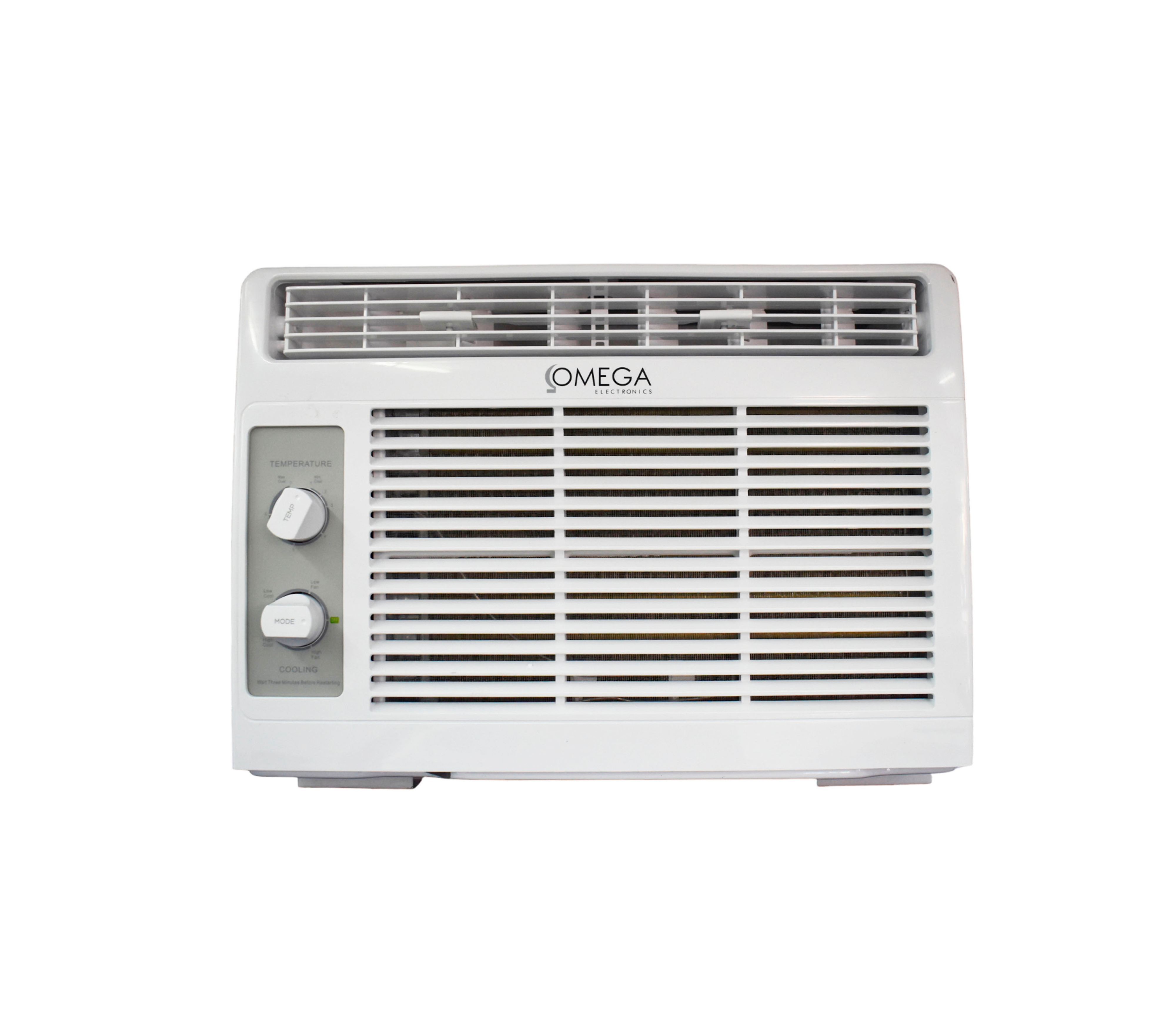 6000 BTU Window Air Conditioner - Manual Control, 110V, White by Omega Electronics - Perfect for Small Rooms, Bedrooms, and Home Offices