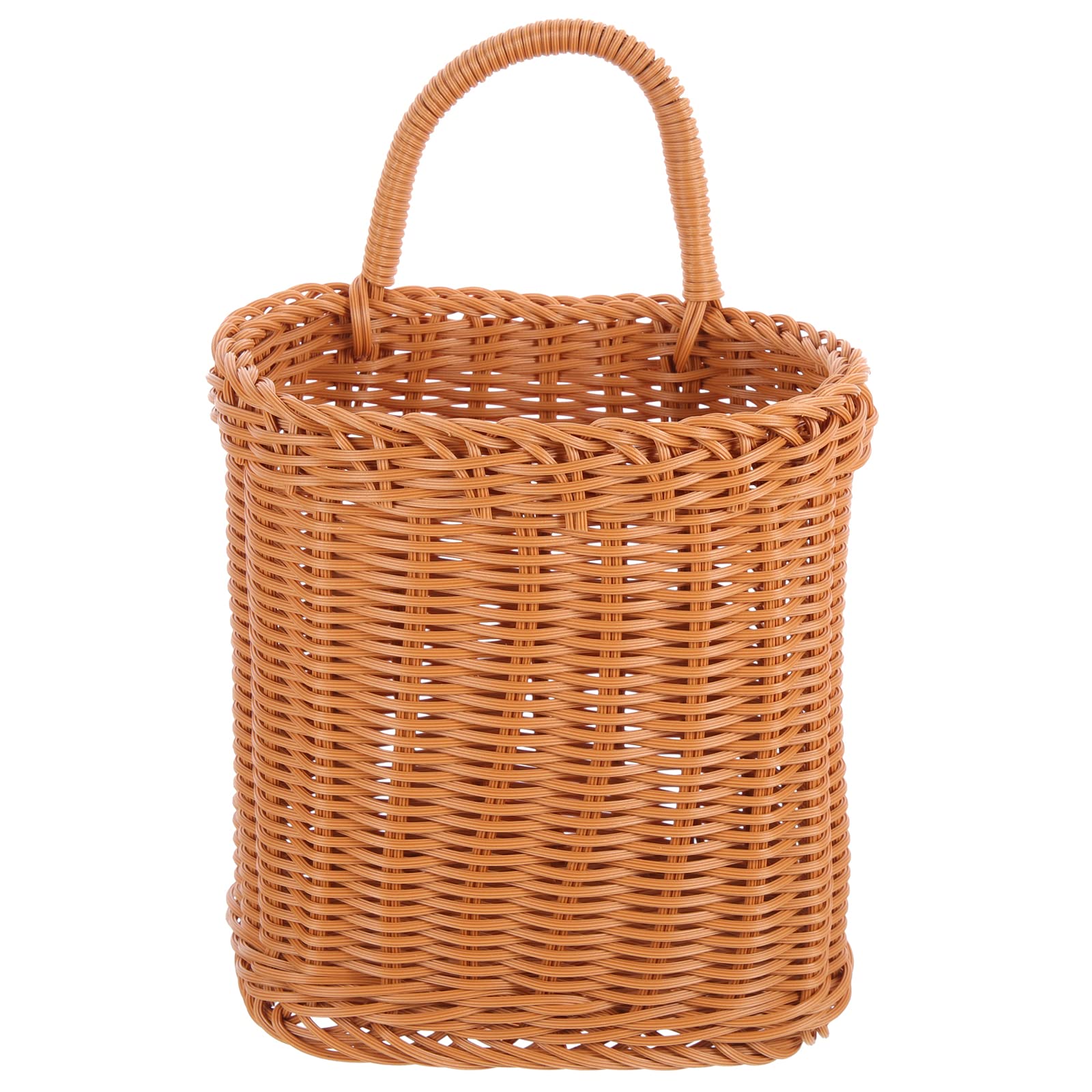Beavorty Woven Wicker Hanging Storage Basket - Wall Mount Door Basket, Rustic Farmhouse Decor Planter for Flowers & Home Organization | Perfect for Kitchen, Bathroom, Bedroom & Outdoor Fence Decor