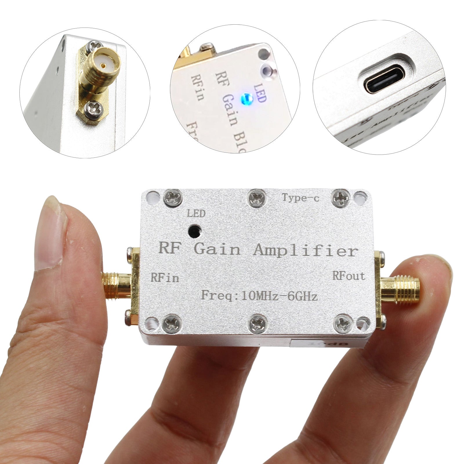 10M-6GHz RF Amplifier - 10dB/20dB/30dB/40dB High Gain Driver Receiver - Signal Booster for Ham Radio, Wireless Communication & Antenna Systems
