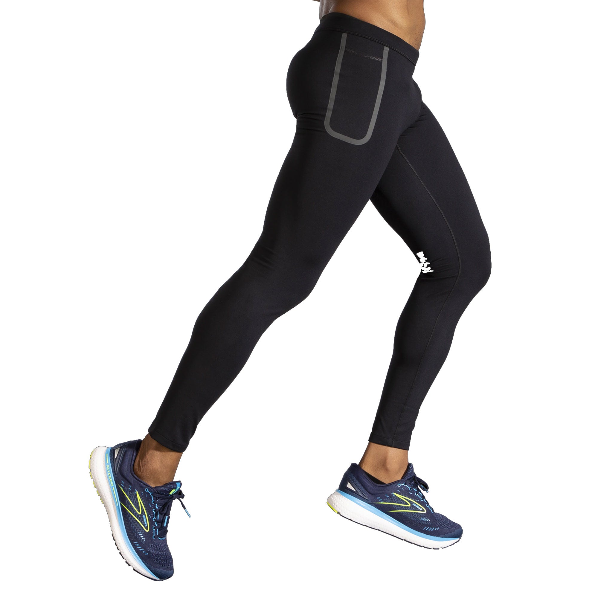 Brooks Momentum Thermal Black Men's Running Tights - Winter Workout Pants for Cold Weather Training & Gym Sessions