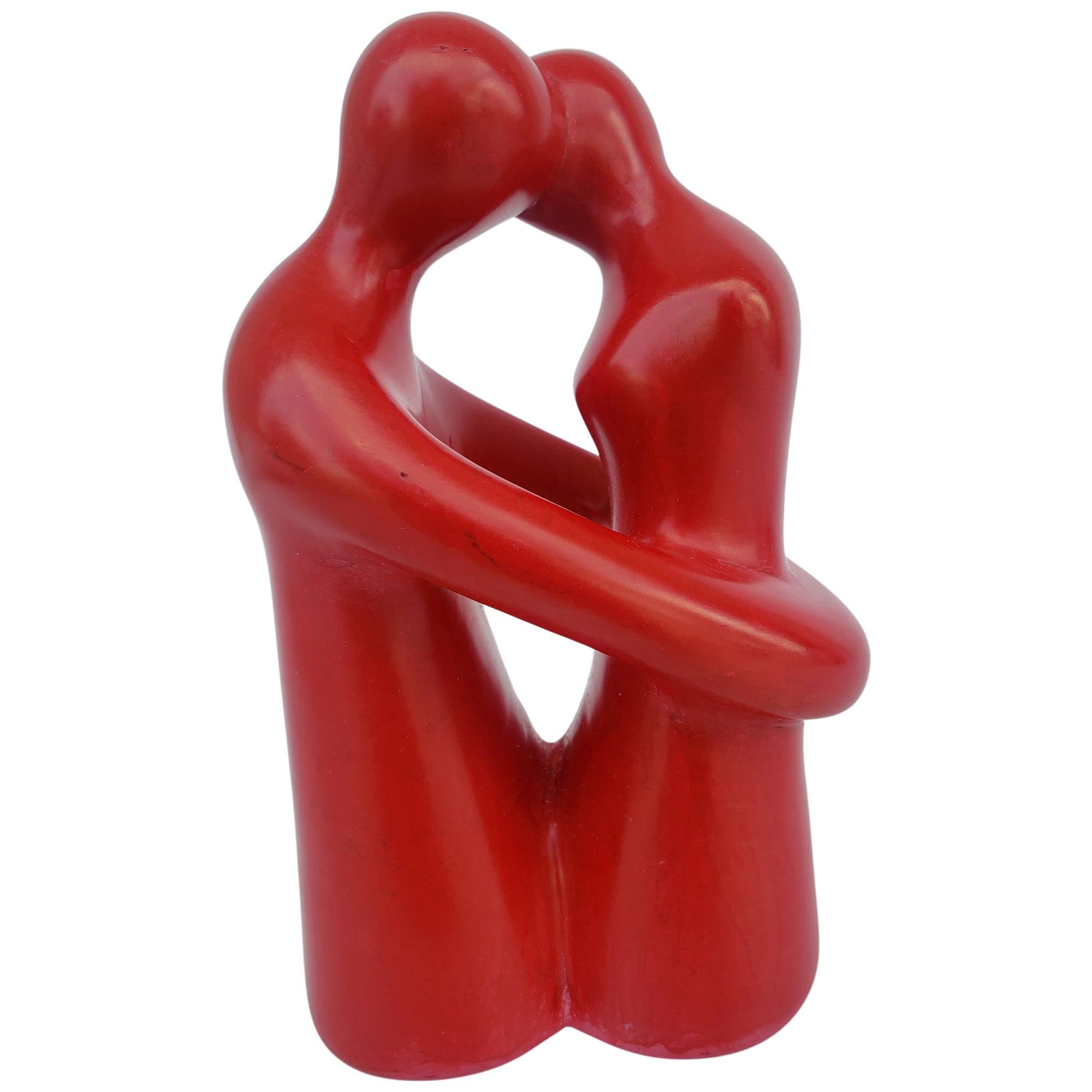 Authentic African Soapstone Sculpture - Handcrafted Red BA73-RED 7 Inch Statue | African Home Decor, Unique Gift Idea for Housewarming & Office Decor