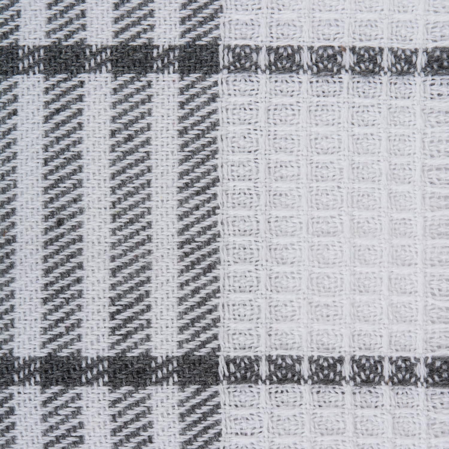 DII Waffle Weave 100% Cotton Kitchen Towel Set - 8-Piece Gray Bath & Kitchen Linens for Cooking, Baking & Home Decor