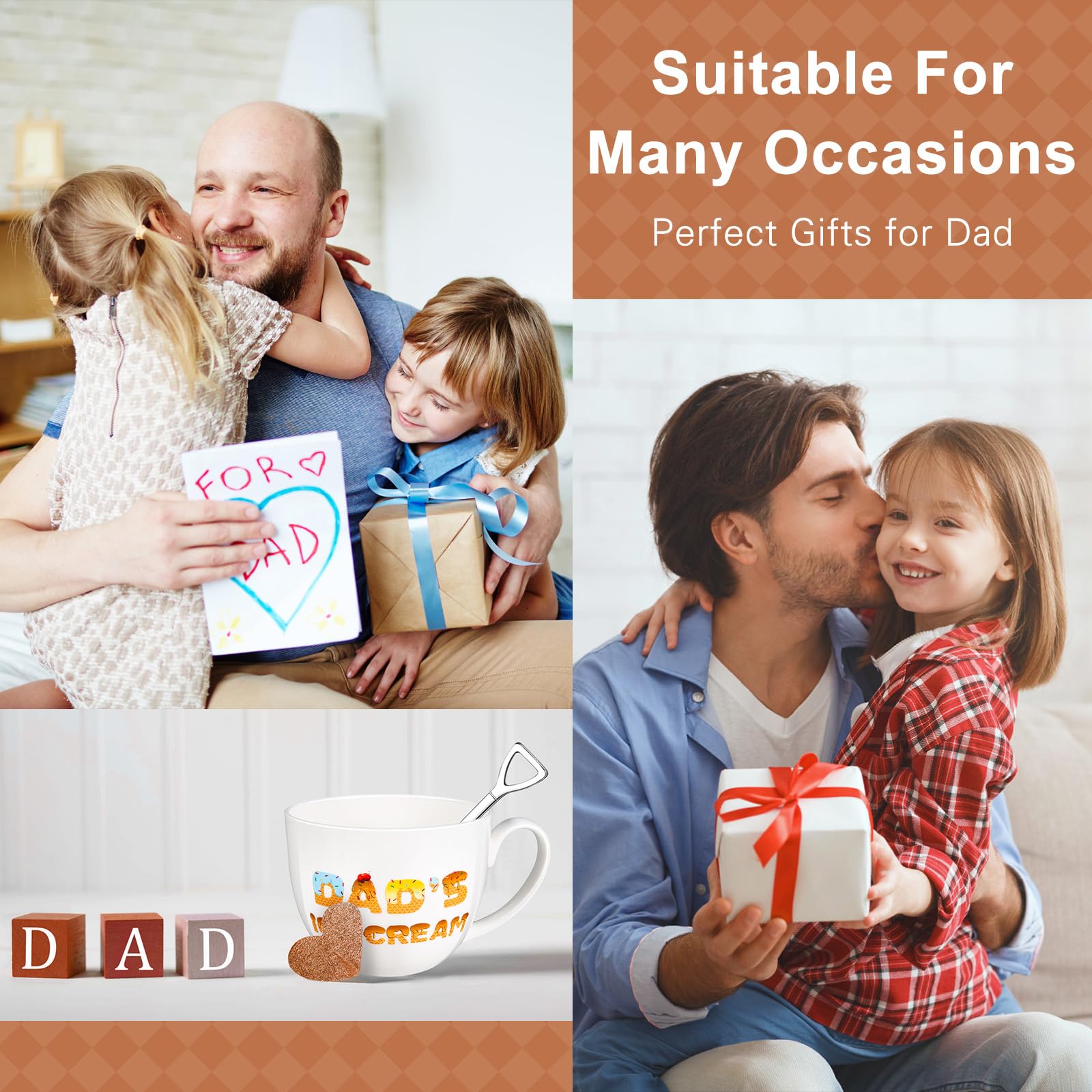 Personalized Dad Gifts - Custom 24oz Ice Cream Bowl for Father's Day, Birthday & Anniversary - Unique Present for Dad, Stepdad & Father-in-Law from Daughter, Son or Wife - Perfect for Sundaes, Snacks & Family Dessert Time