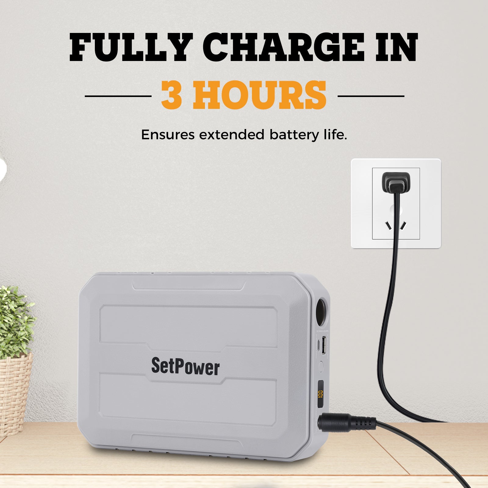 Setpower PG216Wh Portable Power Station - 216Wh Solar Generator with 300W AC Outlet, USB-C PD, USB Ports for Camping, Outdoor Adventures & Emergency Backup Power