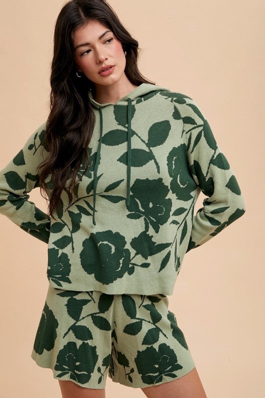 Women's Hooded Sweater Top and Shorts Set - Cozy Loungewear for Fall & Winter | Perfect for Home, Travel, and Casual Outings