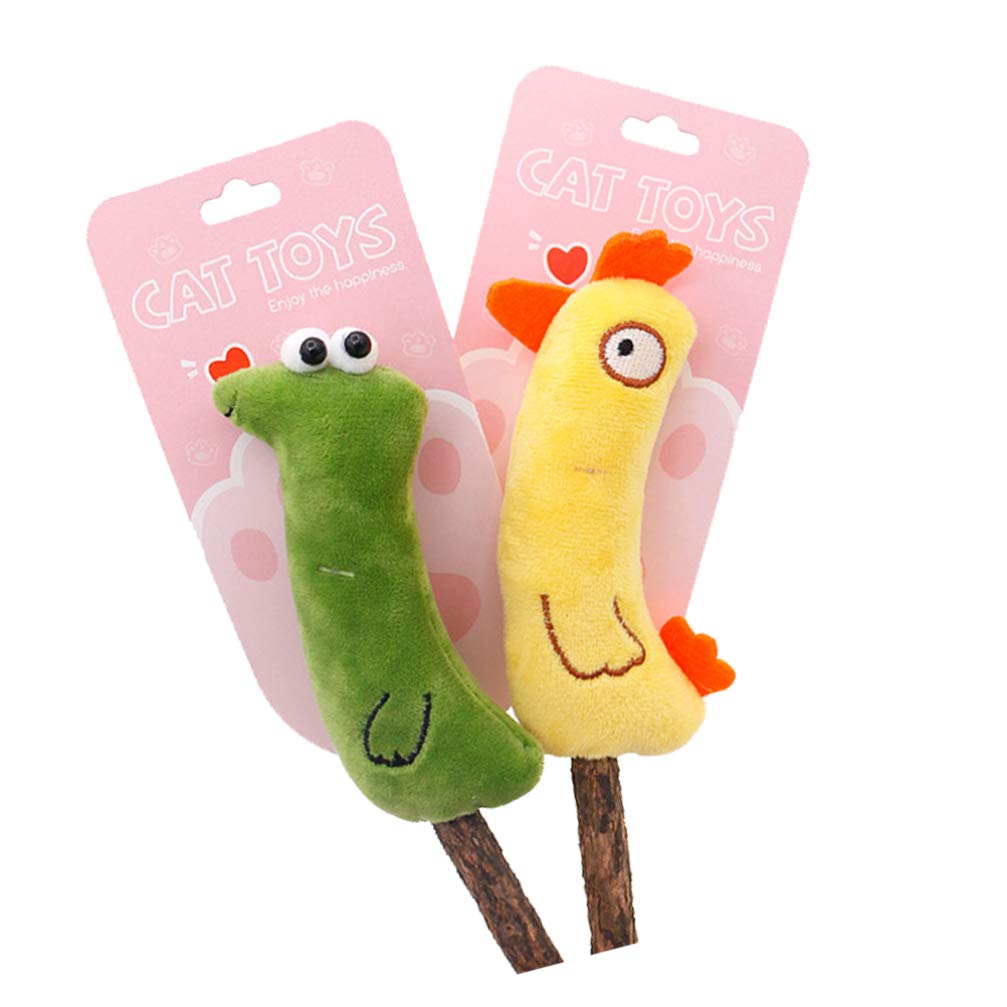 Balacoo 2Pcs Kitten Chew Toys - Bite Resistant Catnip Teething Sticks for Kittens & Puppies | Cat Molar Stick & Toothbrush for Dental Care - Perfect for Teething Relief & Playtime Fun