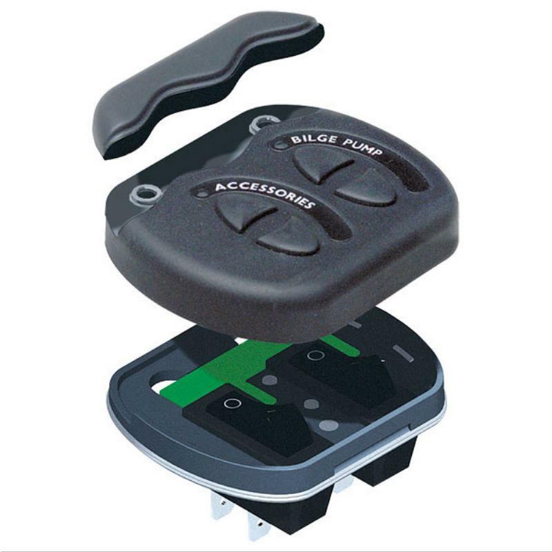 Waterproof BEP Contour Generation 2 Switch Panel - 2 Gang Electrical Outlet for Marine, RV & Outdoor Use