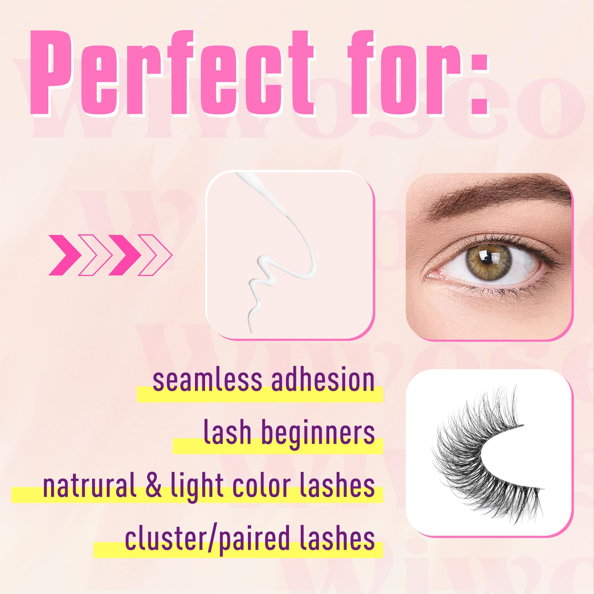 Wiwoseo Super Strong Hold Eyelash Glue - Clear Adhesive for Lash Extensions & Strip Lashes | Fast Drying, Waterproof, Long Lasting (5ml) | Perfect for Professional Salon Use, Daily Wear & Special Occasions