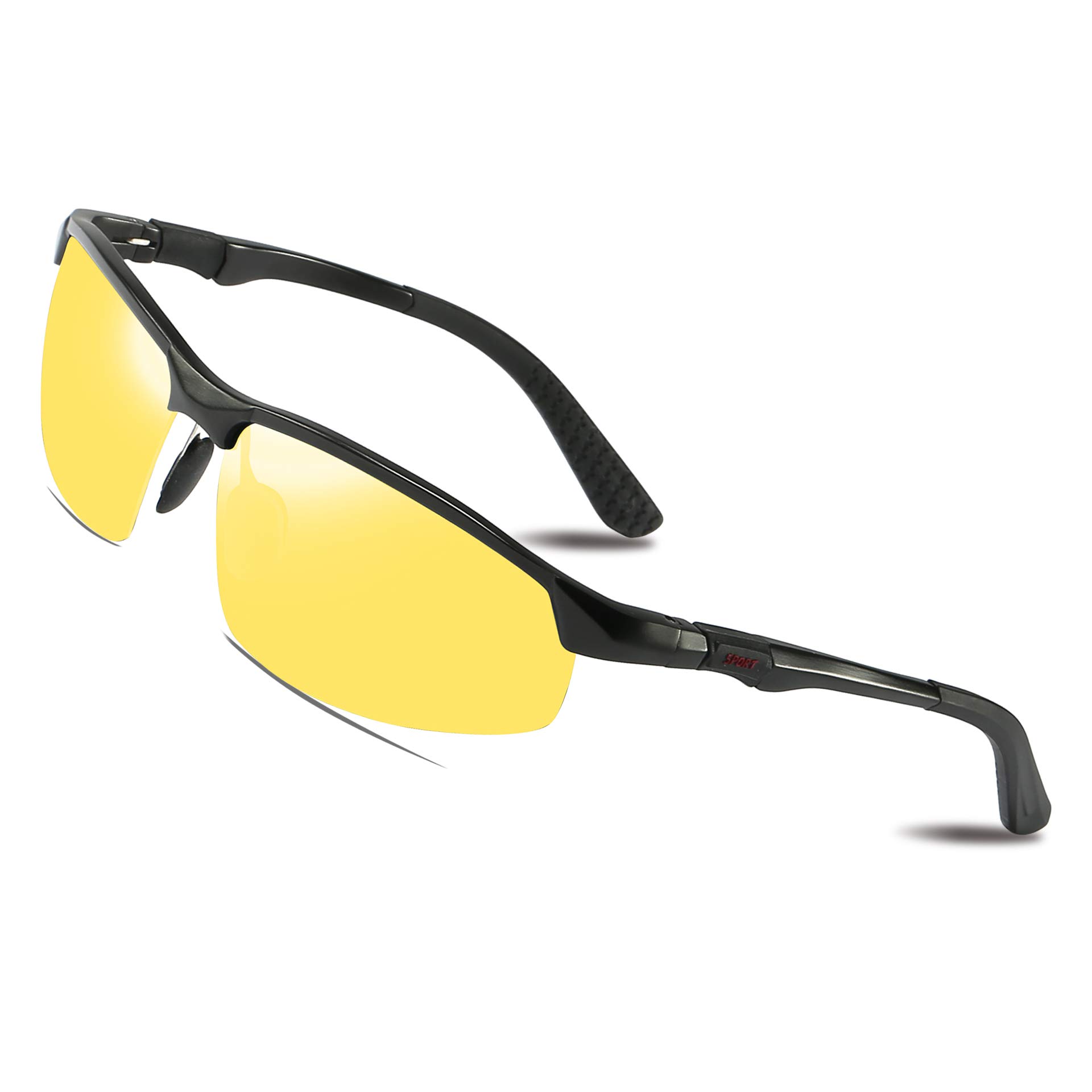 Bircen Men's Night Vision Driving Glasses - Anti Glare, UV Protection, Polarized Sunglasses for Driving, Running, Cycling & Outdoor Sports Activities | Perfect for Night Driving, Rainy Days & Low Light Conditions