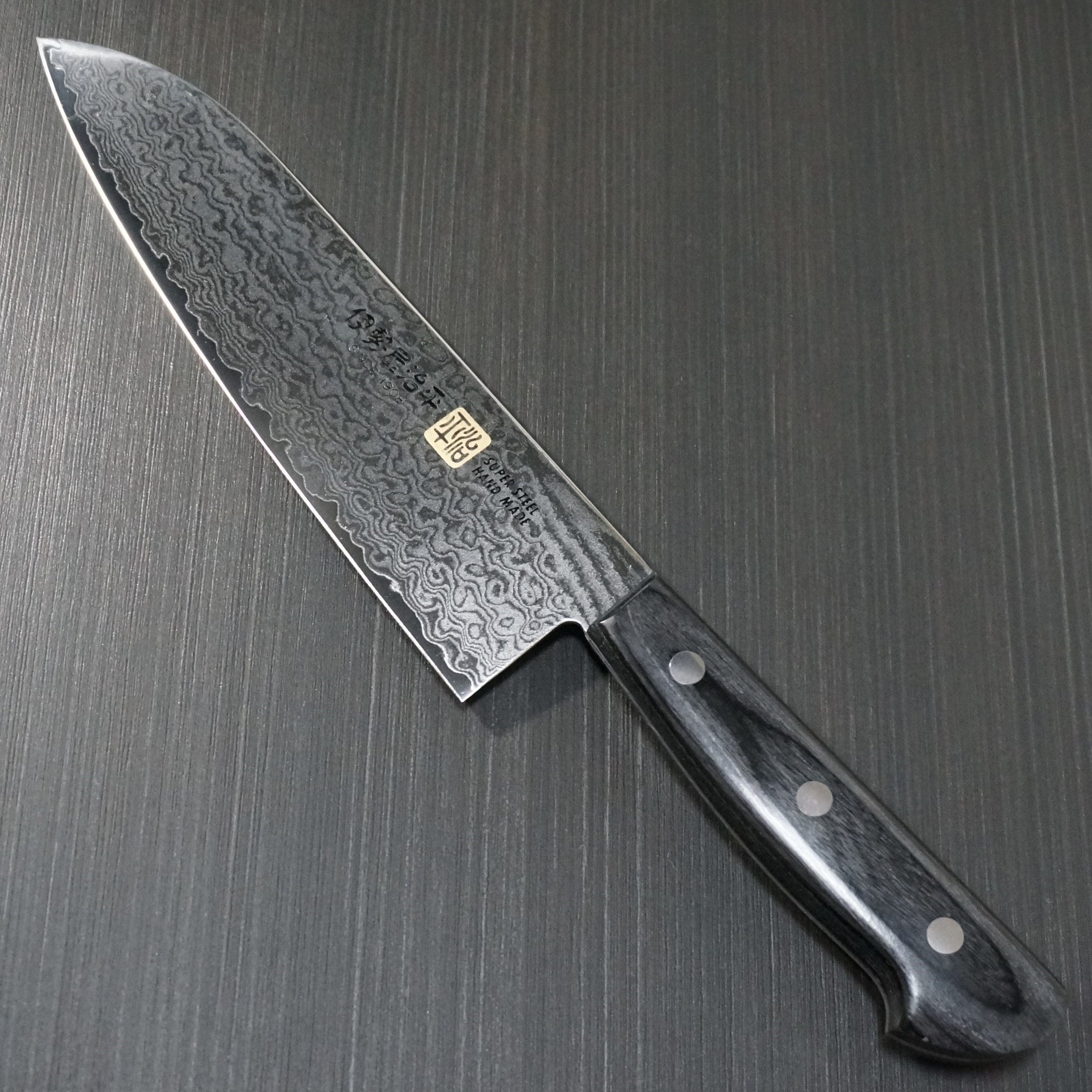 Premium SETO Cutlery ISEYA 33-Layer Nickel Damascus VG10 Santoku Knife 180mm - Japanese Chef Knife for Professional Cooking, Slicing, Dicing - Perfect for Home Kitchen & Restaurant Use