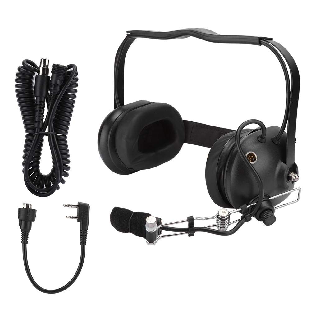 Dual Volume Control Knobs Anti-Compression Soft Leather Ear Cushion Headset with Microphone - Noise Cancelling Aviation Headphones for Pilots & Gamers - Perfect for Flight Simulation, Gaming & Office Use