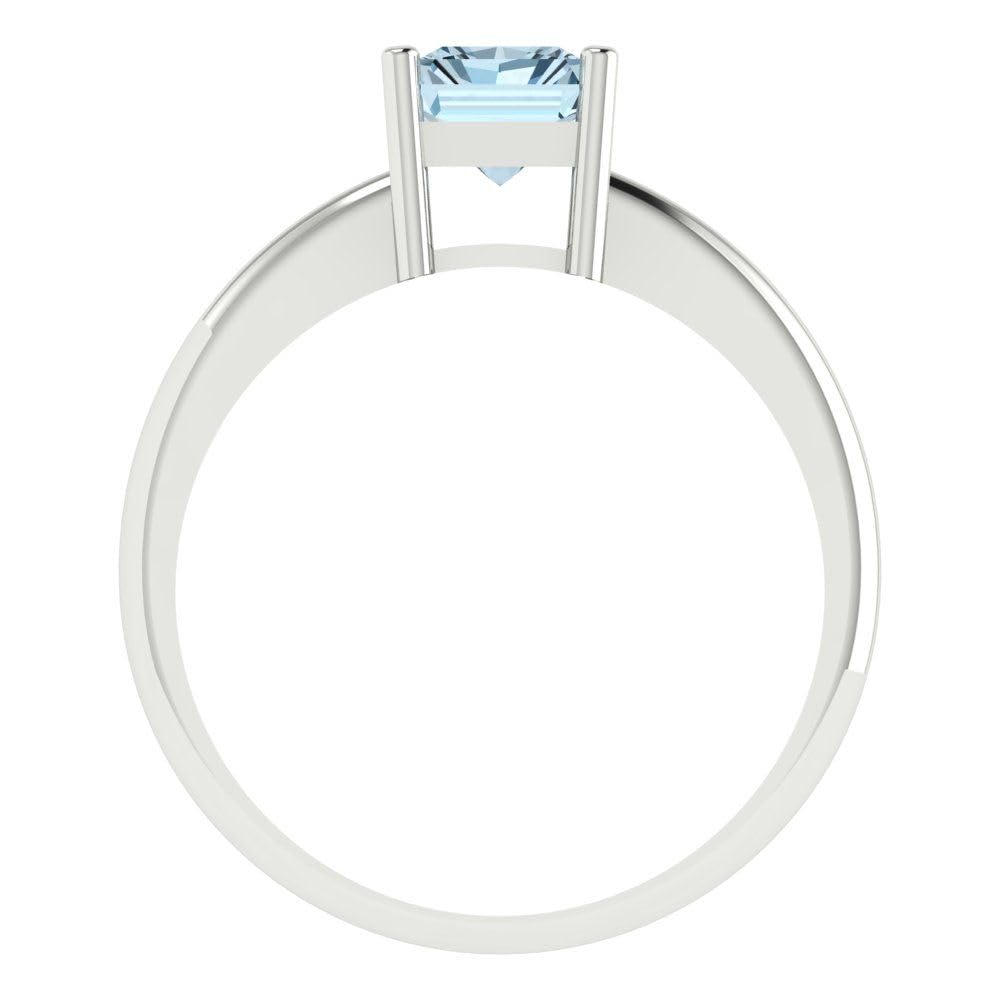 1.75ct Natural Swiss Blue Topaz Radiant Cut Solitaire Ring - 18k White Gold VVS1 Clarity for Engagement, Wedding, Anniversary & Promise - Perfect for Bridal Jewelry & Special Occasions
