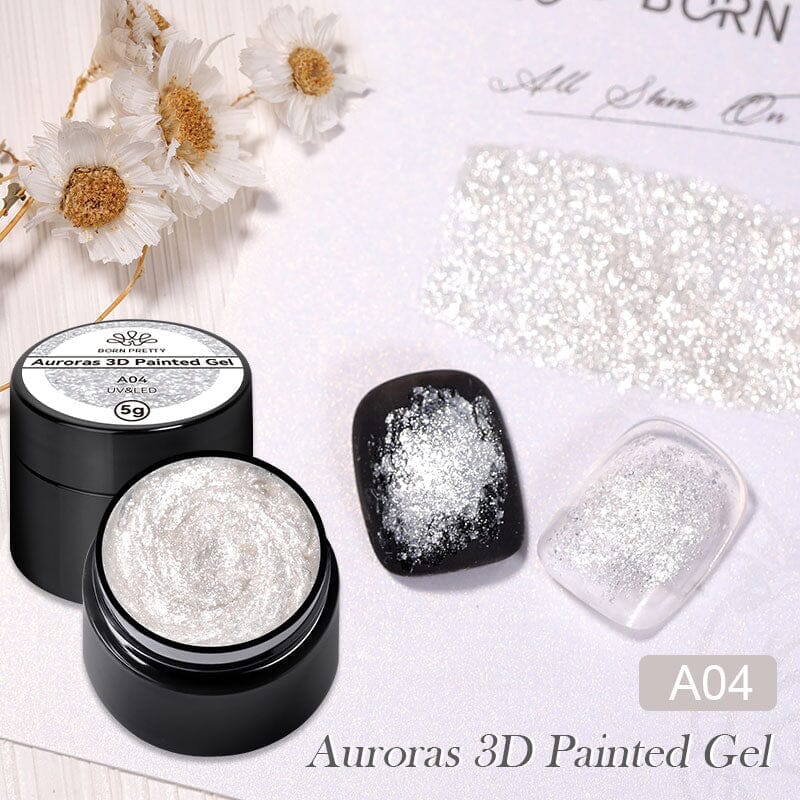 Auroras 3D Painted Gel A01 5ml Nail Art Polish - Long Lasting High Gloss UV Gel for Nail Extensions & Manicures | Perfect for Salon, Home Use & Special Occasions