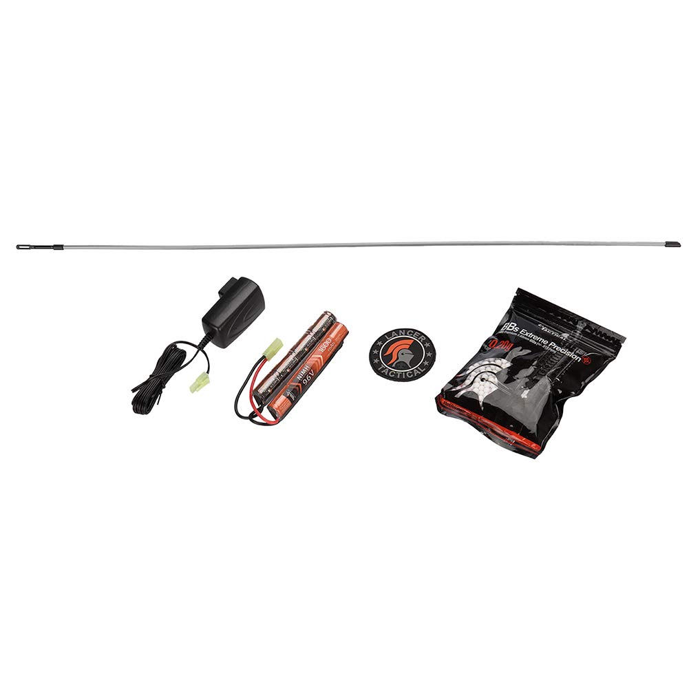 Lancer Tactical Gen 2 M4 SD AEG Airsoft Rifle - High/Low FPS Nylon Polymer Body with Battery & Charger | Perfect for Outdoor Skirmishes & Tactical Training