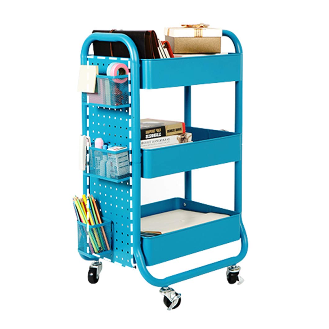SYTH 3-Tier Rolling Kitchen Cart with Wheels & Handles - Mobile Storage Organizer Shelf for Kitchen, Bathroom, Office - Easy Assembly Space-Saving Solution for Small Spaces