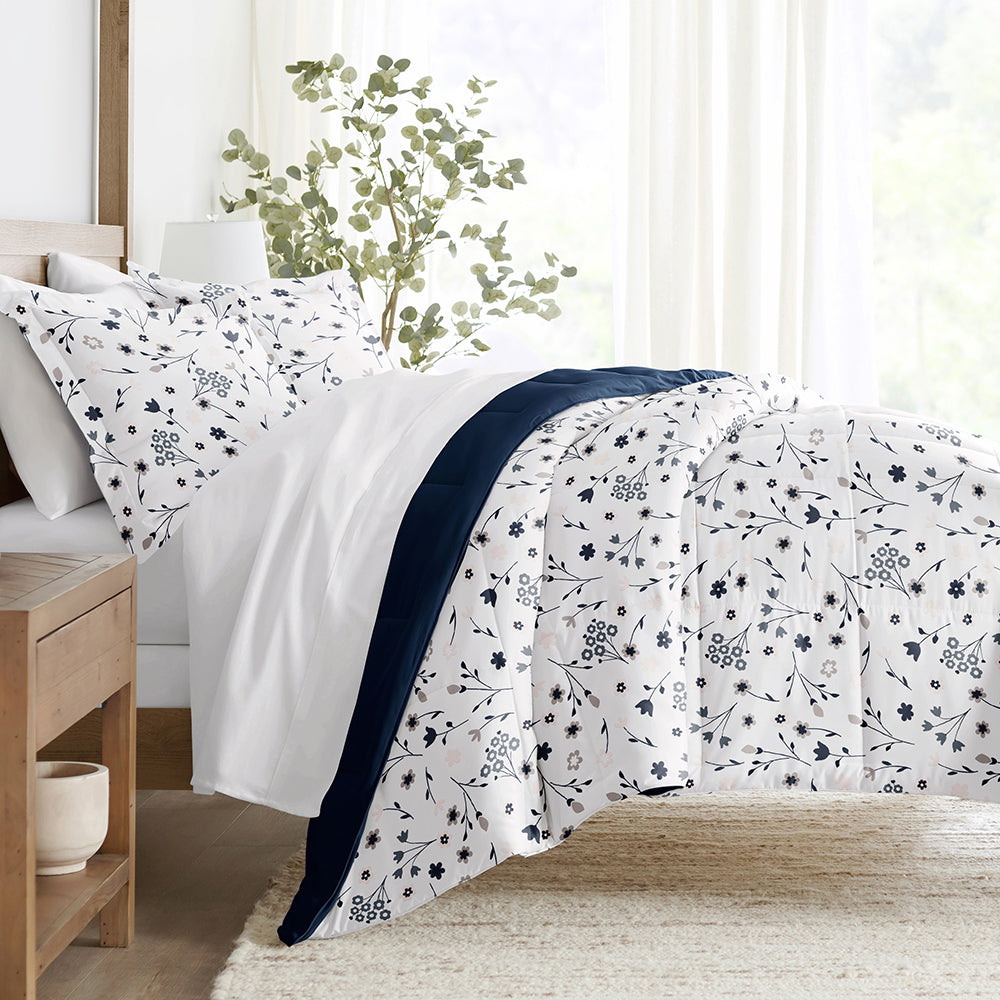 Soft & Cozy Patterned Down Alternative Comforter Set - All-Season Bedding with Pillow Shams - Perfect for Guest Rooms, Dorms & Cozy Bedroom Decor