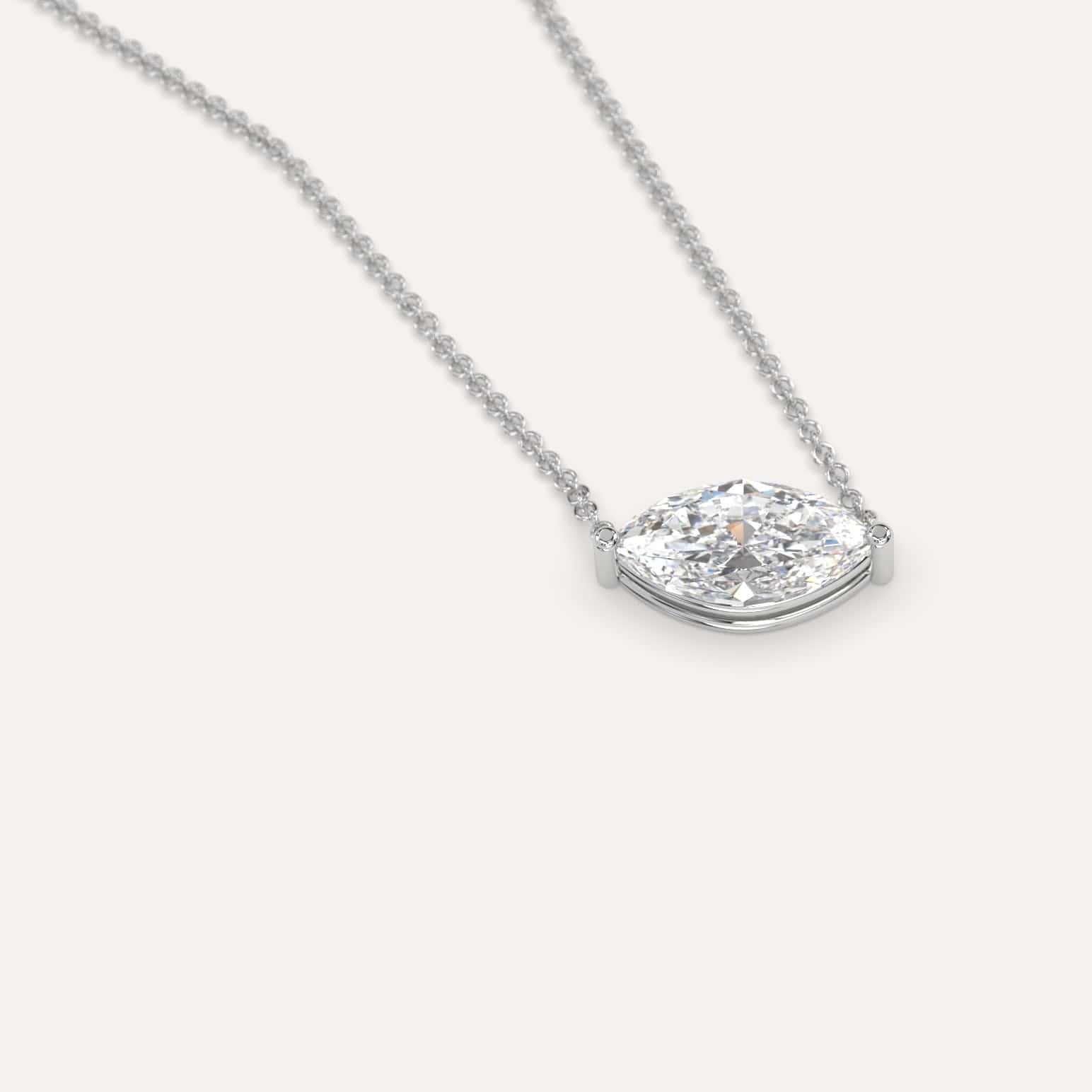 1 Carat Marquise Cut Floating Diamond Pendant Necklace for Women - Elegant Jewelry Gift for Anniversary, Wedding & Special Occasions