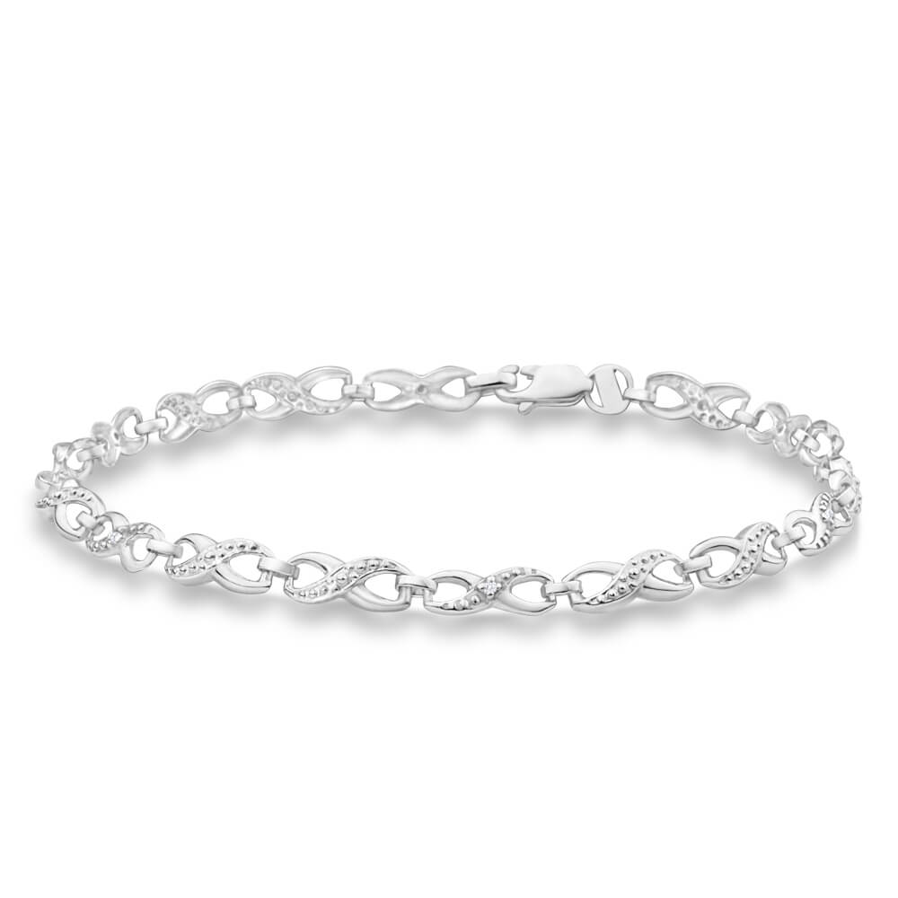 9ct White Gold Diamond Bracelet for Women - Elegant & Luxurious Jewelry Gift for Anniversary, Wedding, or Special Occasions