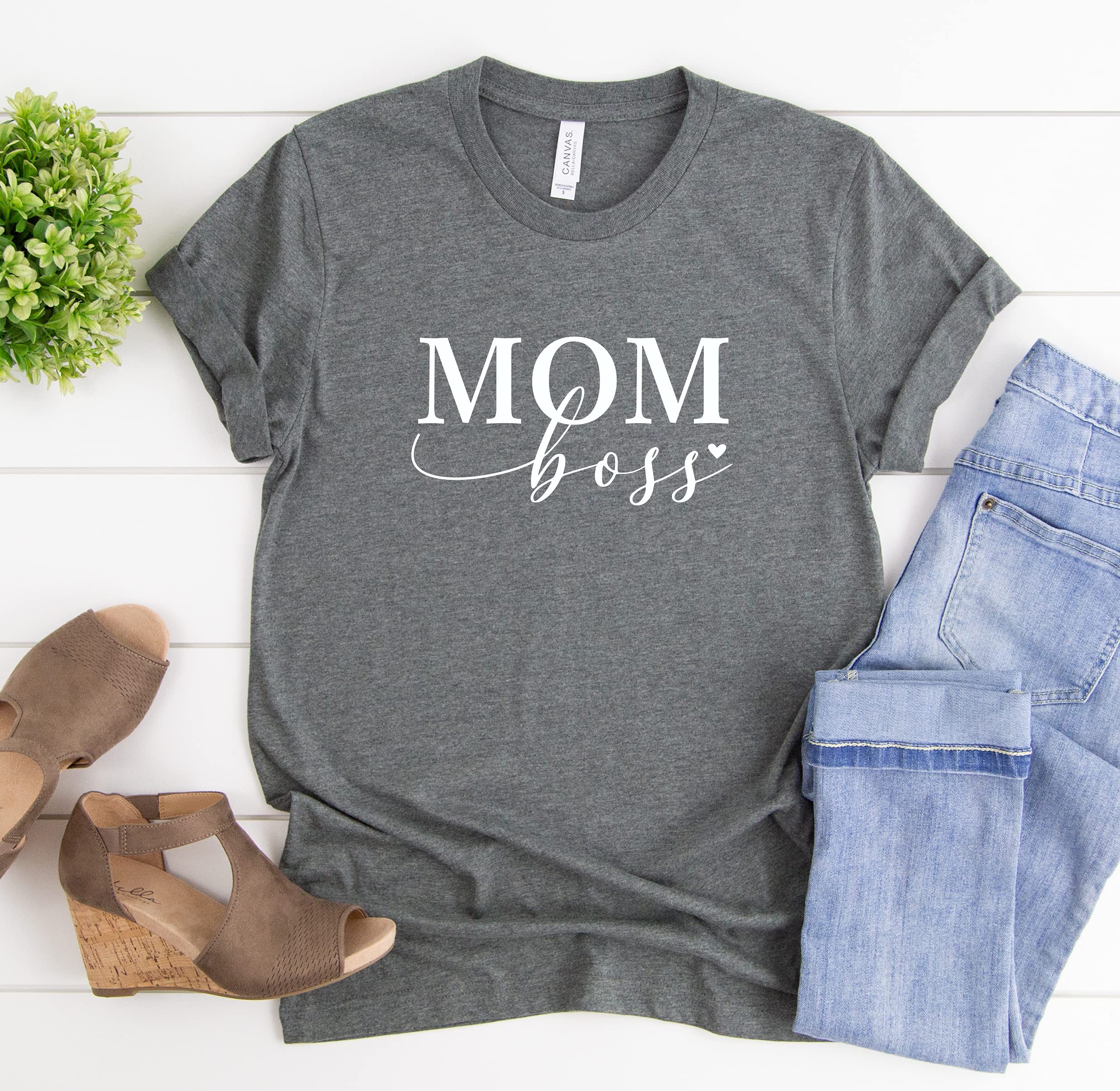 Mom Boss T-Shirt - Funny Entrepreneur Mom Shirt for Women | Perfect Mother's Day Gift | Comfortable Cotton Tee for Working Moms, Business Owners & Motherhood | Great for Office, Meetings or Casual Outings
