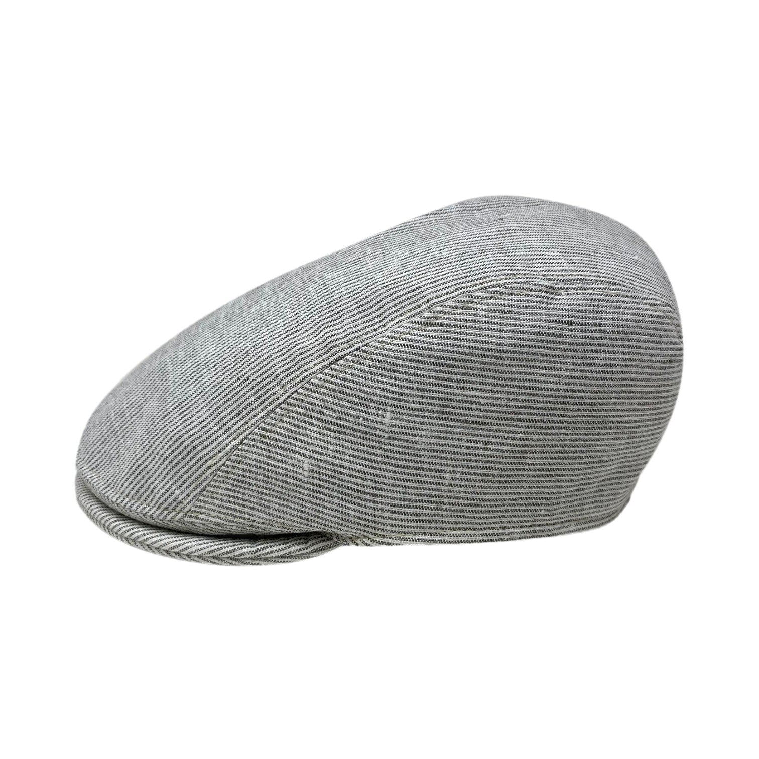 Boston Pinstripe Linen Driving Cap for Men - Vintage Style Summer Hat for Golf, Sailing & Outdoor Activities