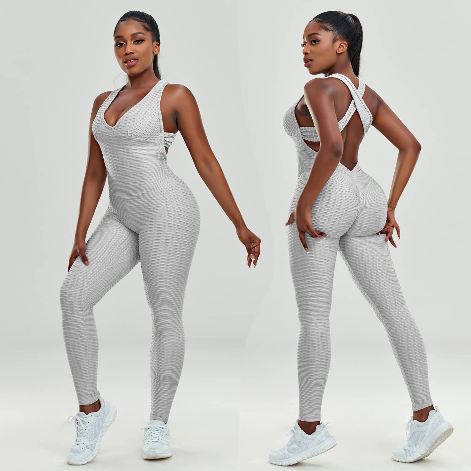 Butt Lifting Yoga Jumpsuit for Women - Backless Sports Bandage Bodysuit - Sexy Workout Romper for Gym & Fitness - Perfect for Yoga, Dance & Activewear