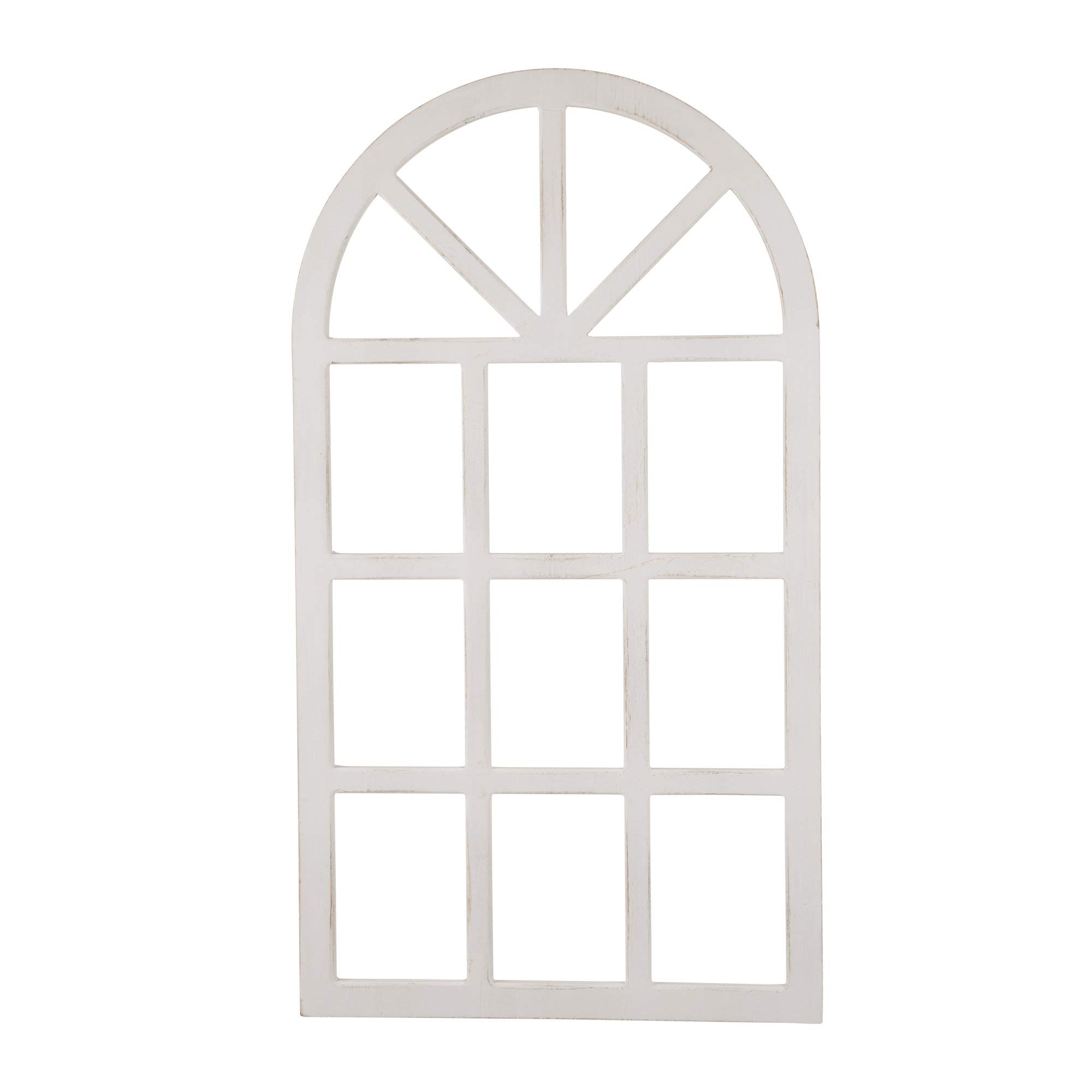 Glitzhome Hand-Painted 'Home Sweet Home' Wooden Wall Sign with Arch Window Frame - Rustic Farmhouse Decor for Living Room, Bedroom & Entryway