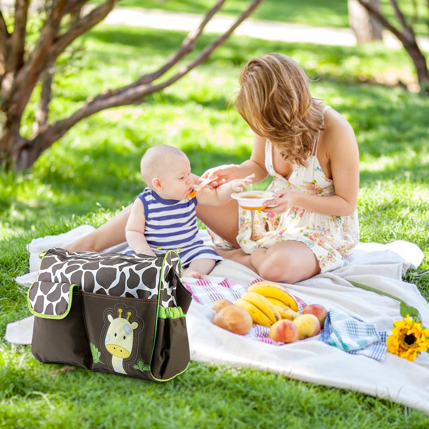 Moclever Diaper Bag Tote with Changing Pad - Baby Essentials for Travel & Outings