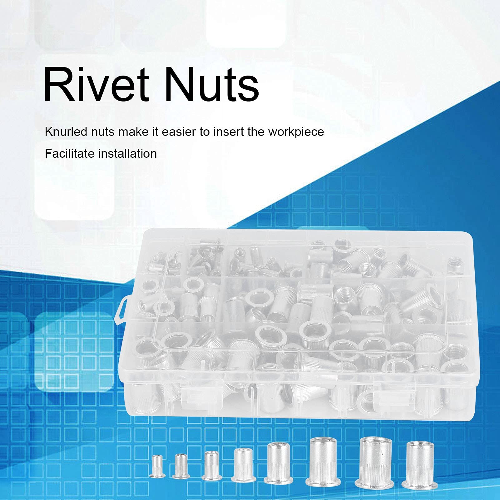 Stainless Steel Rivet Nuts - Heavy Duty Threaded Fasteners for Electrical Appliances & Furniture Installation | Secure Mounting Solution for DIY Projects & Home Repairs