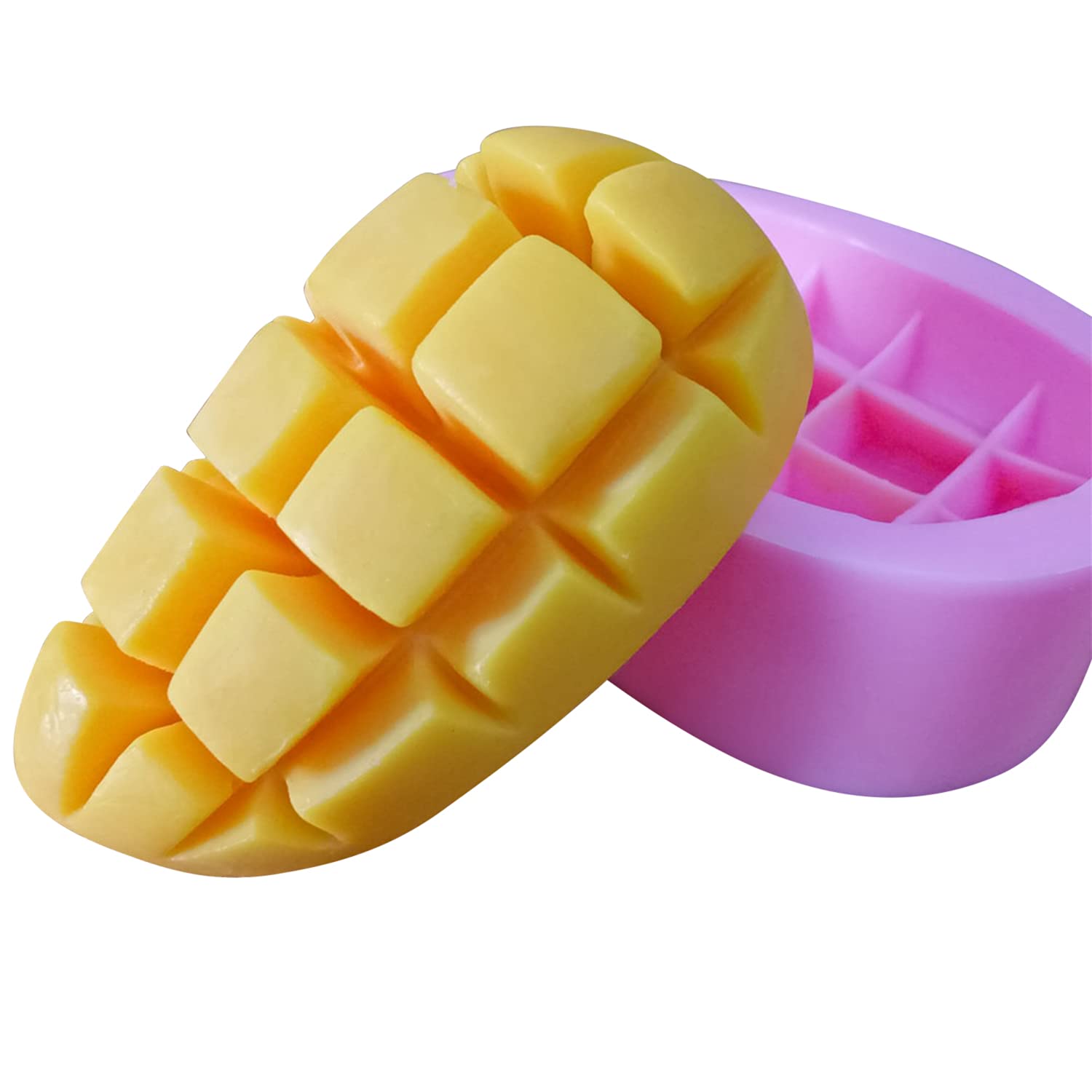 Premium Mango-Shaped Silicone Molds for Soap, Candles, Resin & DIY Crafts - 6 Pack Reusable Baking Molds for Home Decor, Bath Bombs, Wedding Favors & Art Projects