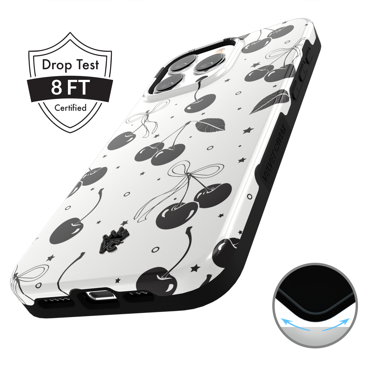 Cherry Noir iPhone Case - Stylish & Protective Phone Cover for iPhone Models - Perfect for Everyday Use, Travel, and Gifting