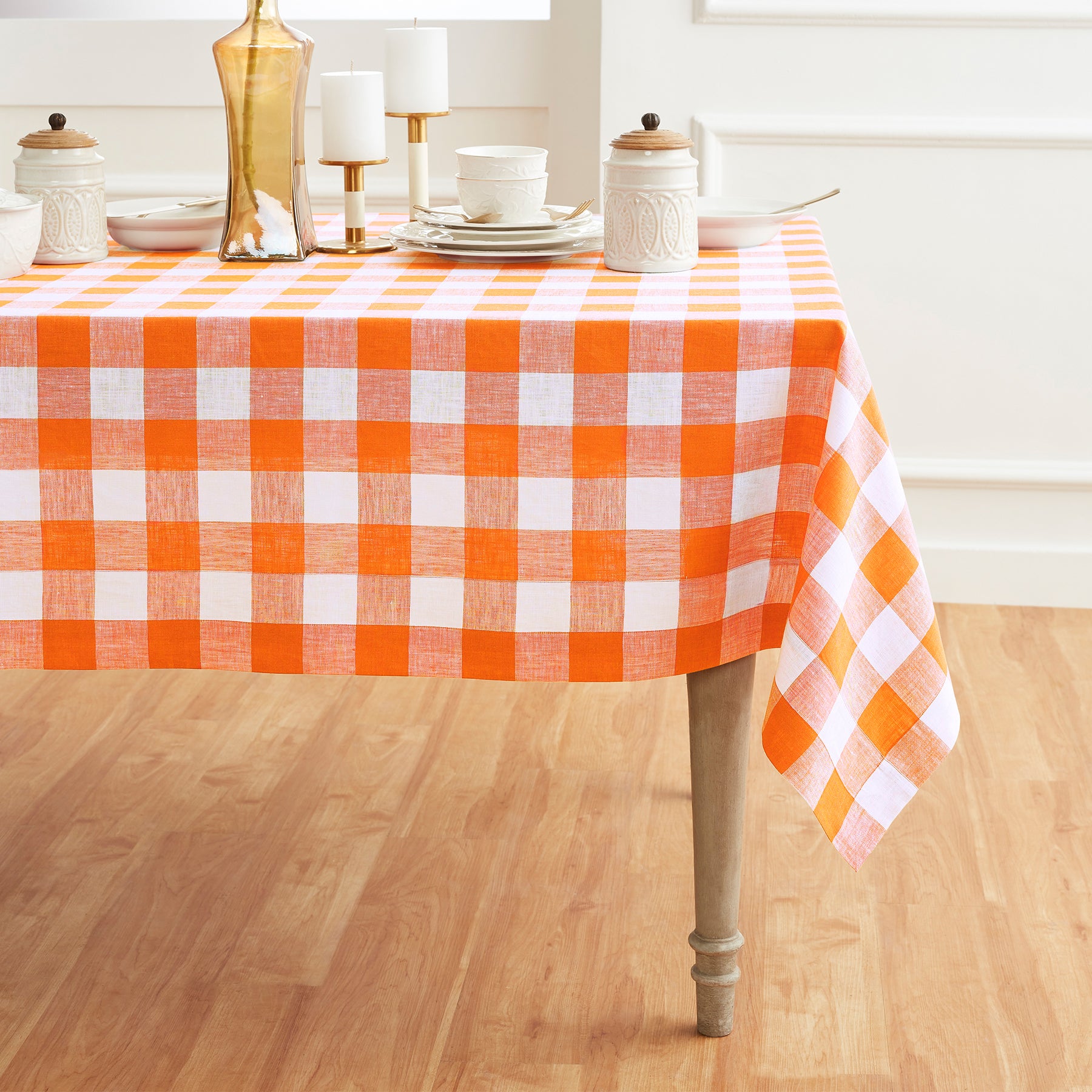 Buffalo Check Tablecloth - Red and Black Plaid Cotton Table Cover for Kitchen, Dining Room, and Picnic - Perfect for Holiday Decor and Outdoor Gatherings