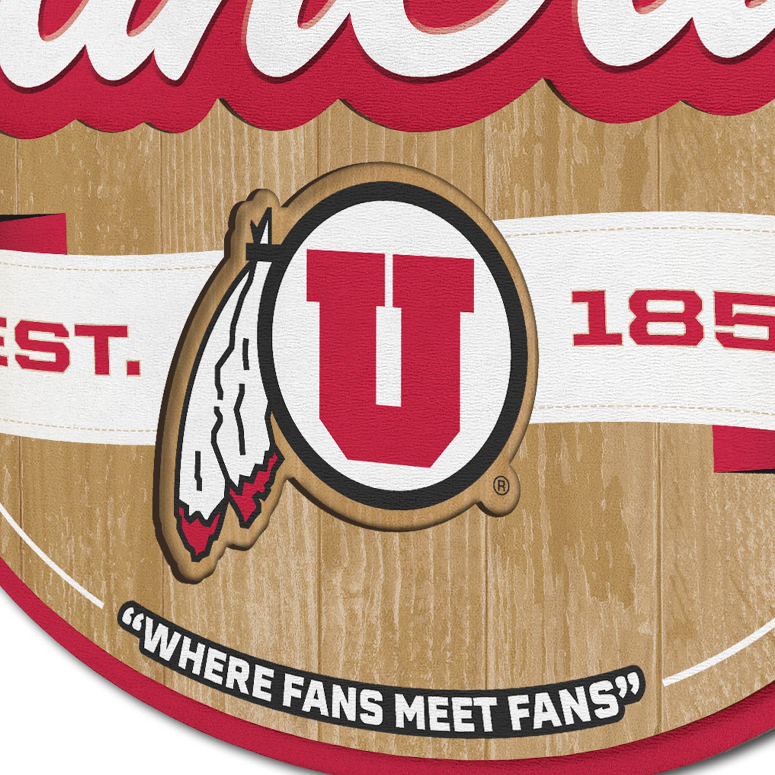 YouTheFan NCAA College Sports Fan Cave Sign - Perfect for Game Room, Man Cave, and Tailgating Decor