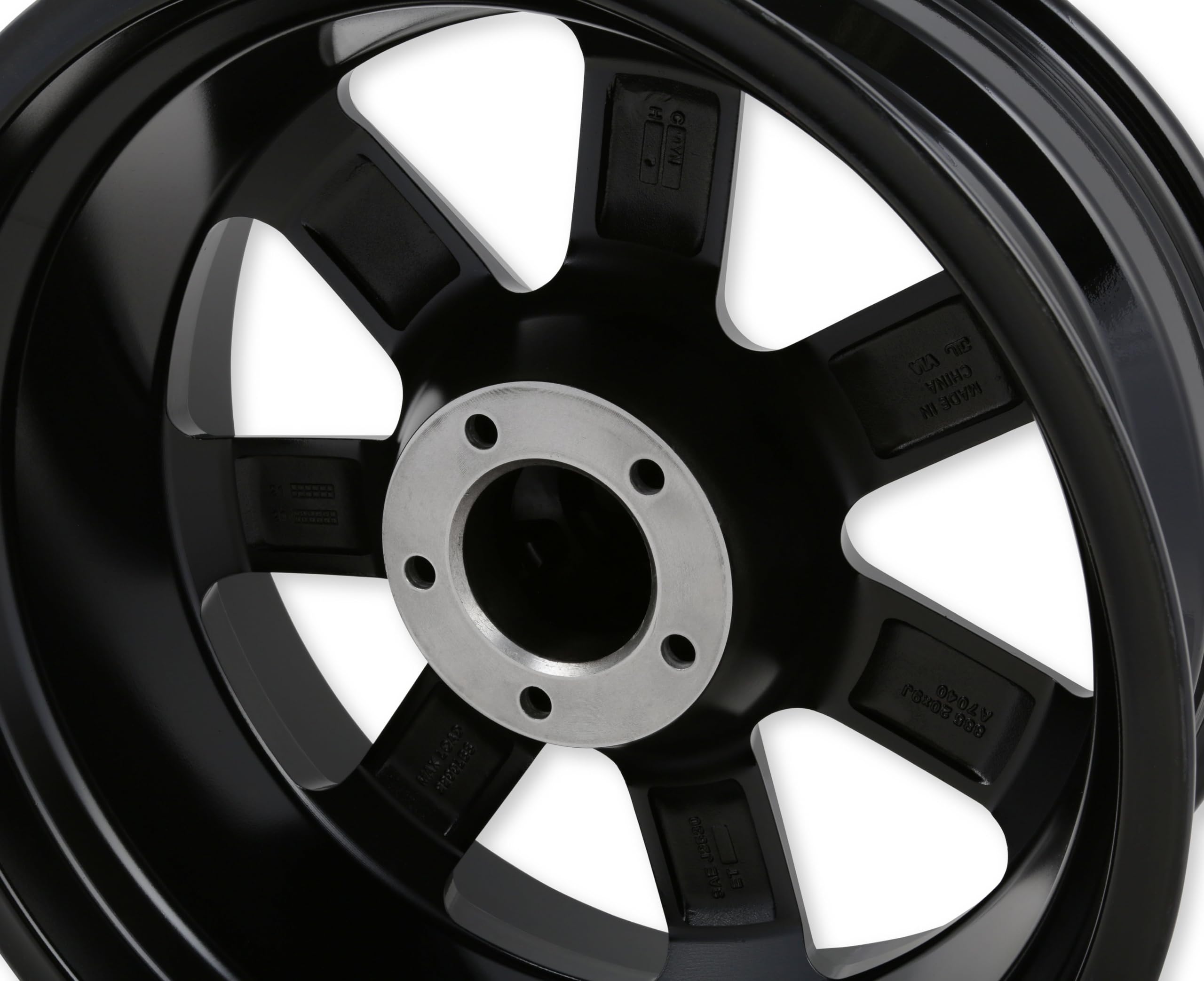 885M-7903212 17x9 Black/Machine Lip Wheel - 5x5 & 5x5.5 Bolt Pattern - Perfect for Jeep Wrangler, Ford F-150 & Off-Road Vehicles