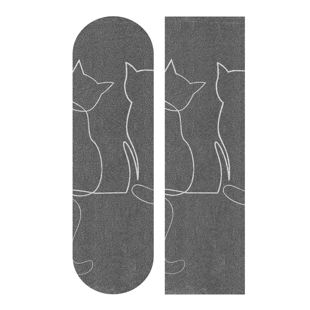 BECCI Two Cats Non-Slip Skateboard Grip Tape - 9.1” x 33.1” Bubble-Free Easy Adhere Sandpaper for Longboards & Skateboards - Tear-Proof Durable Grip for Enhanced Performance on Ramps & Streets