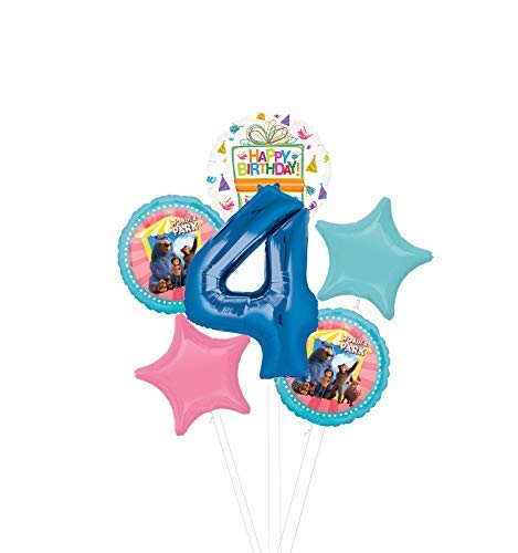 Mayflower Wonder Park 4th Birthday Party Supplies - Blue Number 4 Balloon Bouquet Decorations for Kids Birthday Party, Baby Shower & Celebration Decor