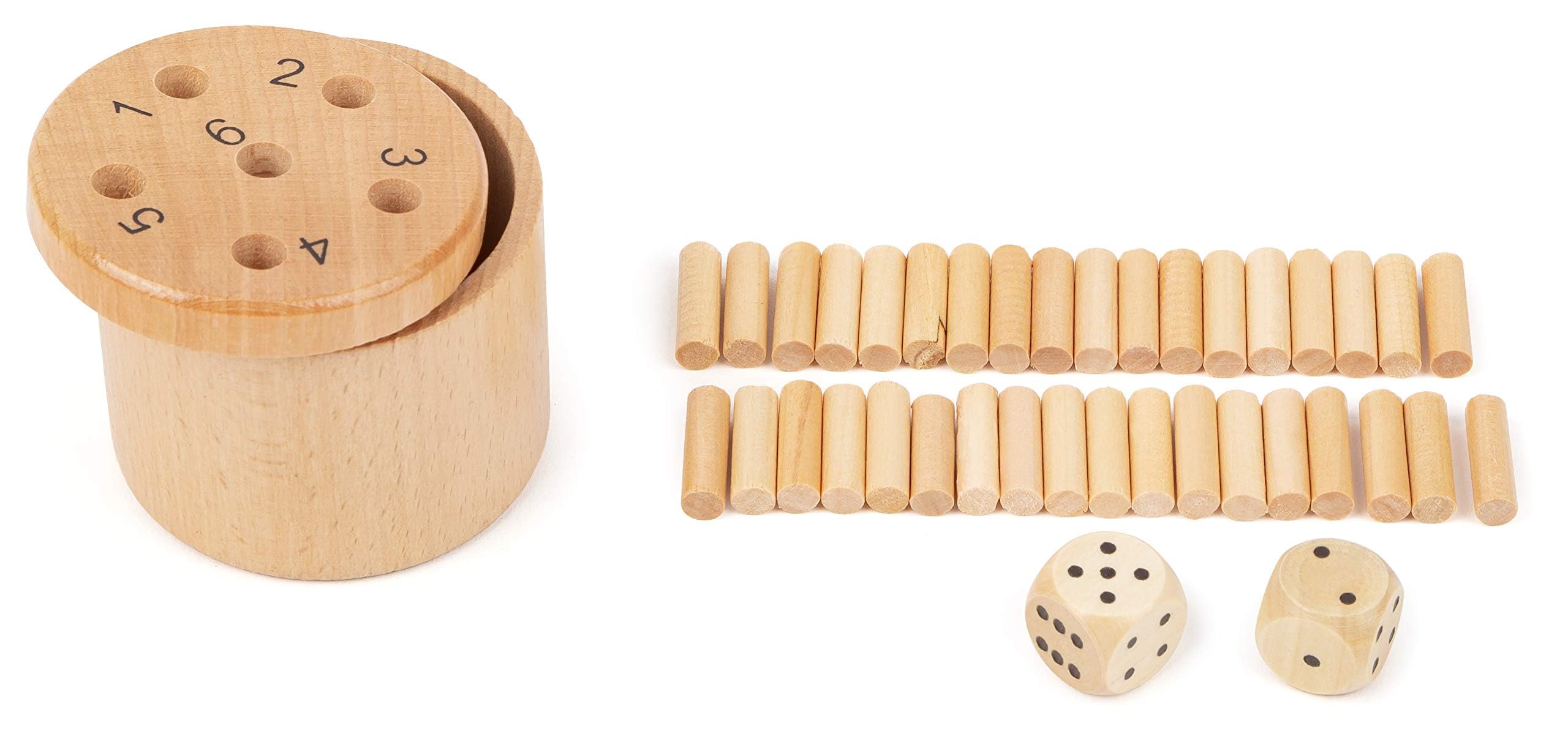 Small Foot-11365 Dados 6 Lógica Juego Familiar para 2-6 Personas, Juguetes Educativos de 39 Piezas Multicolor, Ideal para Reuniones y Noches de Juegos en Casa