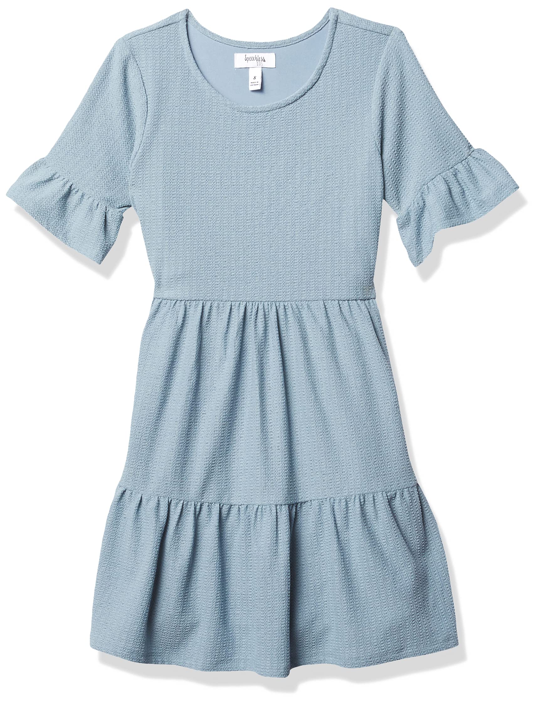 Elegant Bell Sleeve Tiered Dress for Girls | Flowy Party & Special Occasion Outfit | Perfect for Weddings, Birthday Parties & Photo Shoots