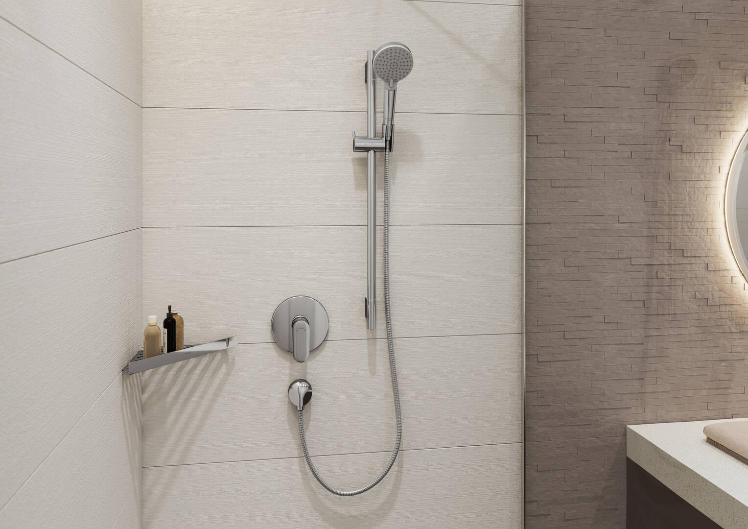 Hansgrohe AddStoris Corner Basket Chrome 41741000 - Space-Saving Bathroom Storage for Shower Essentials