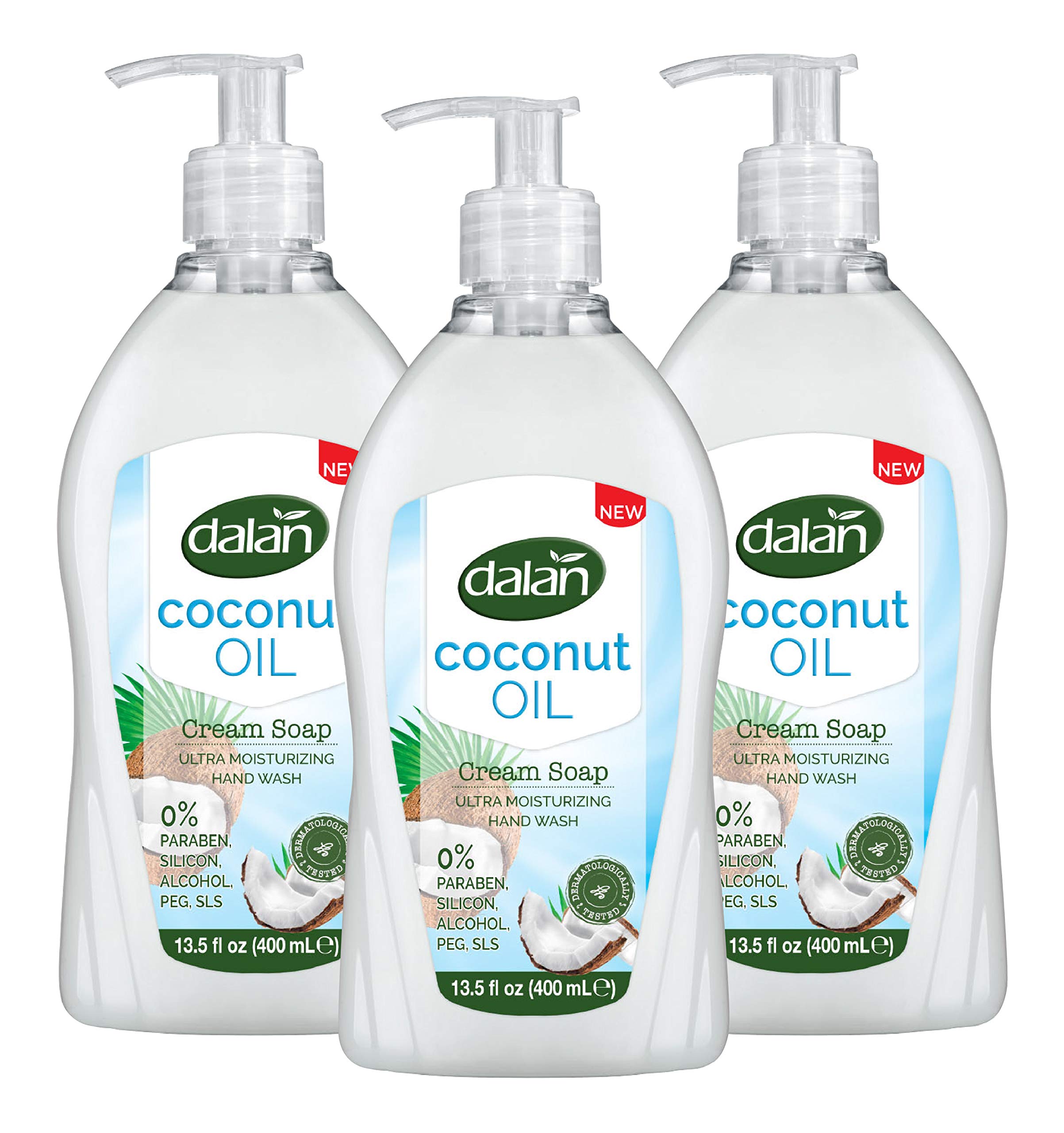 **Organic Coconut Oil Hand Soap - Ultra Moisturizing Liquid Soap for Dry & Normal Skin | Fresh, Clean & Soft Feeling | 13.5 Fl Oz (Pack of 3) | Ideal for Home, Kitchen & Bathroom Use**