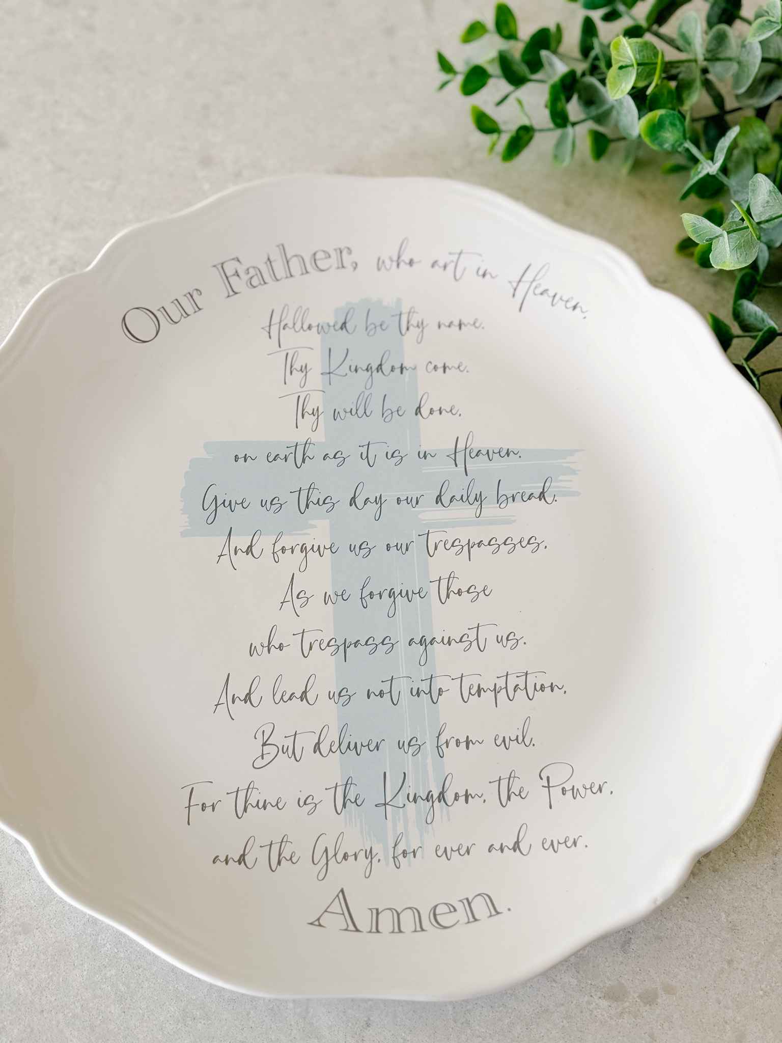 The Lord's Prayer Plate - Engraved Religious Wall Decor for Home & Church - Perfect for Christian Gifts, Prayer Rooms & Faith-Based Decorations