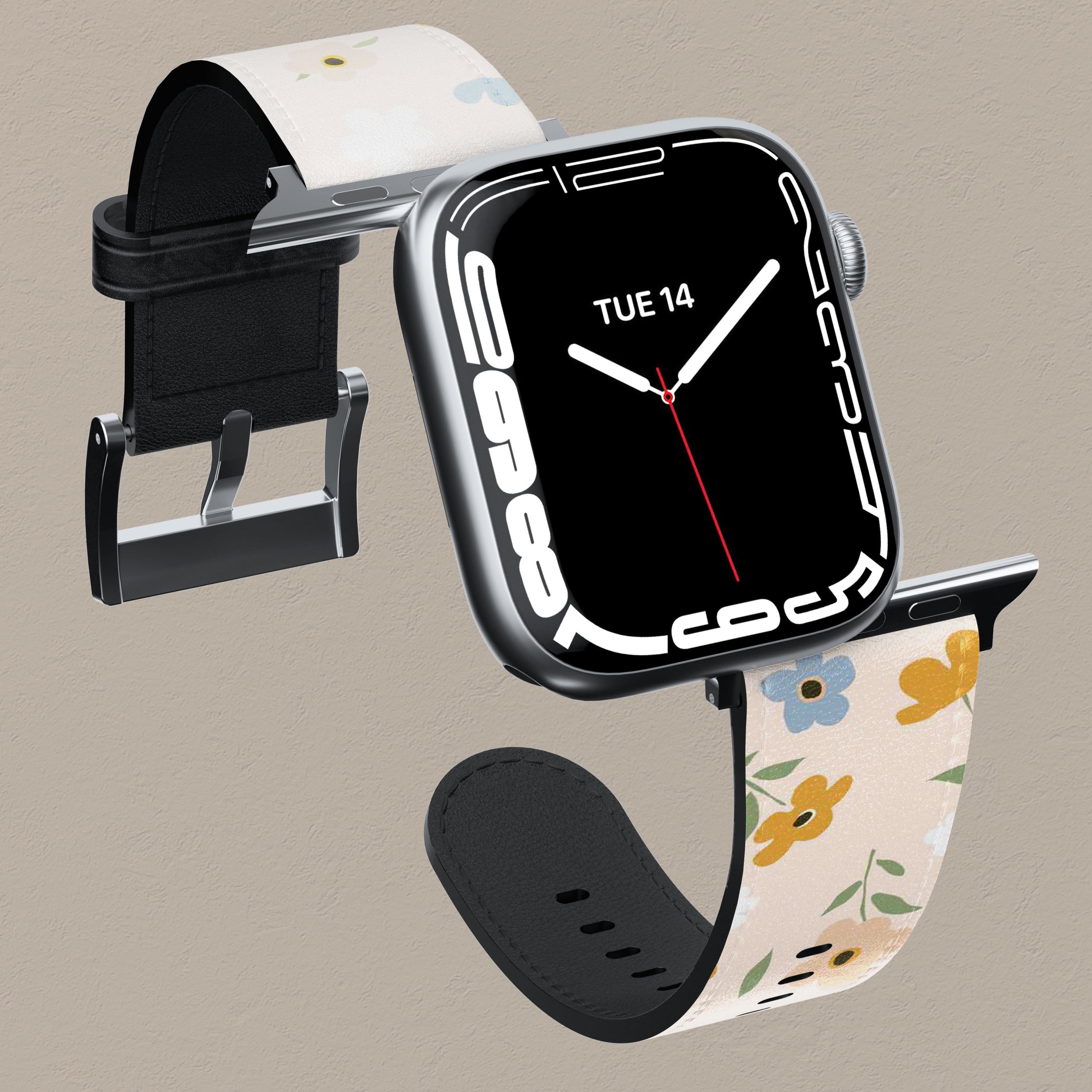 Pink Floral Apple Watch Band for Women - Soft Silicone Strap with Adjustable Closure - Perfect for Workouts, Running, and Everyday Fashion Accessory