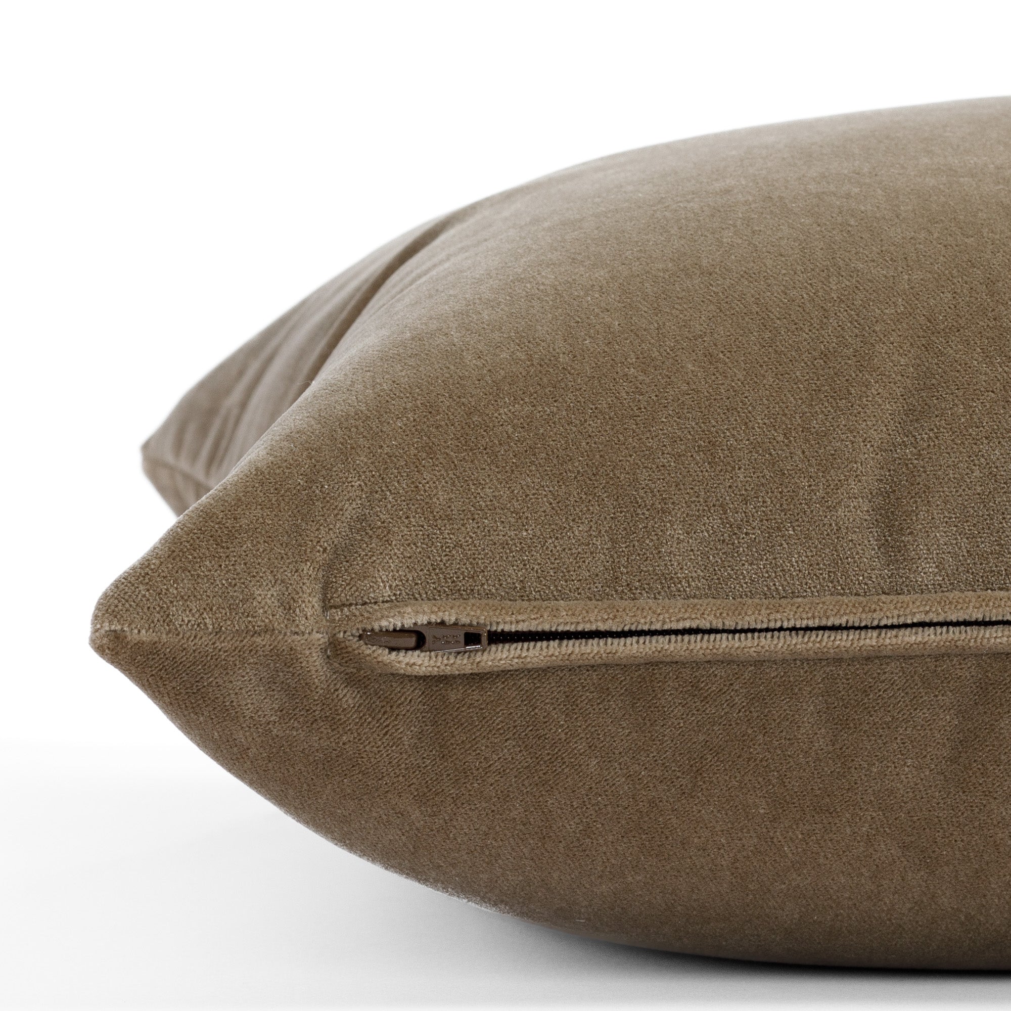 Valentina Velvet 20x20 Decorative Throw Pillow Cover - Soft Toffee Brown Cushion for Sofa, Bed & Home Decor