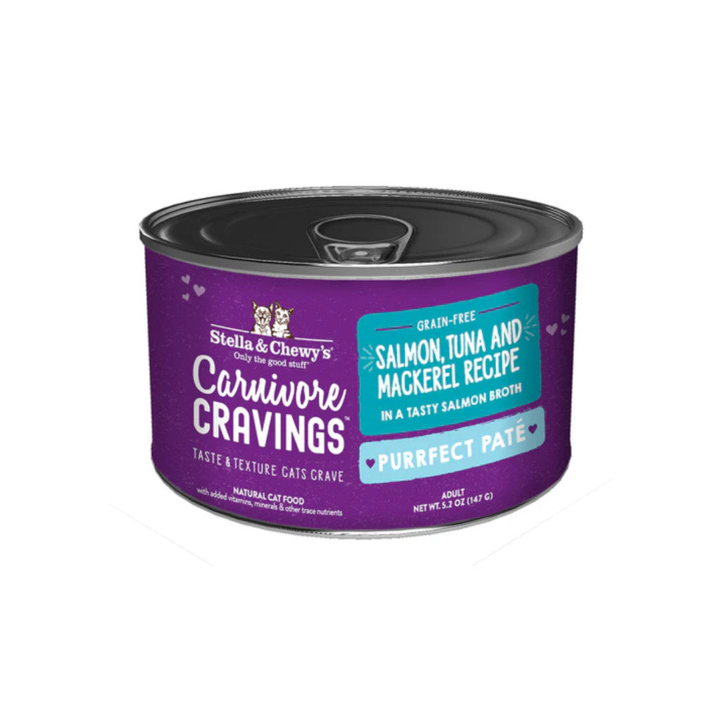 Stella & Chewy's Carnivore Cravings Grain-Free Wet Cat Food - 5.2oz Canned Chicken, Salmon, Liver & Turkey Recipe - High Protein, Nutrient-Rich Meal for Adult Cats - Perfect for Picky Eaters & Indoor Cats